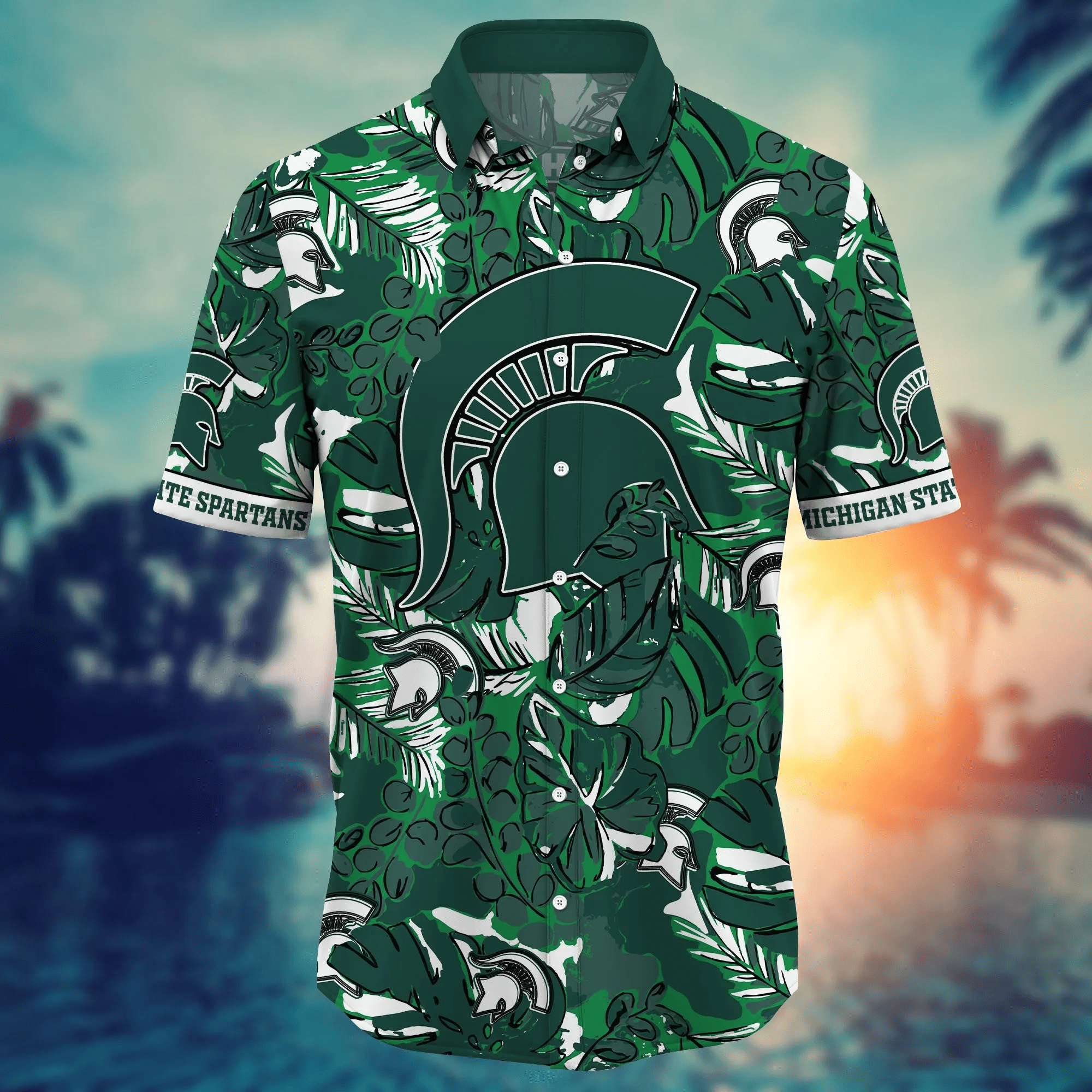 Michigan State Spartans NCAA Hawaiian Shirt Vacation Footie Shirts