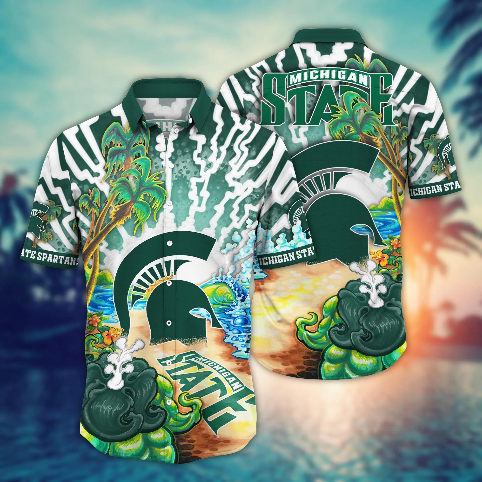 Michigan State Spartans NCAA Hawaiian Shirt Warmthtime Aloha Shirt Michigan State Spartans NCAA Hawaiian Shirt Warmthtime Aloha Shirt
