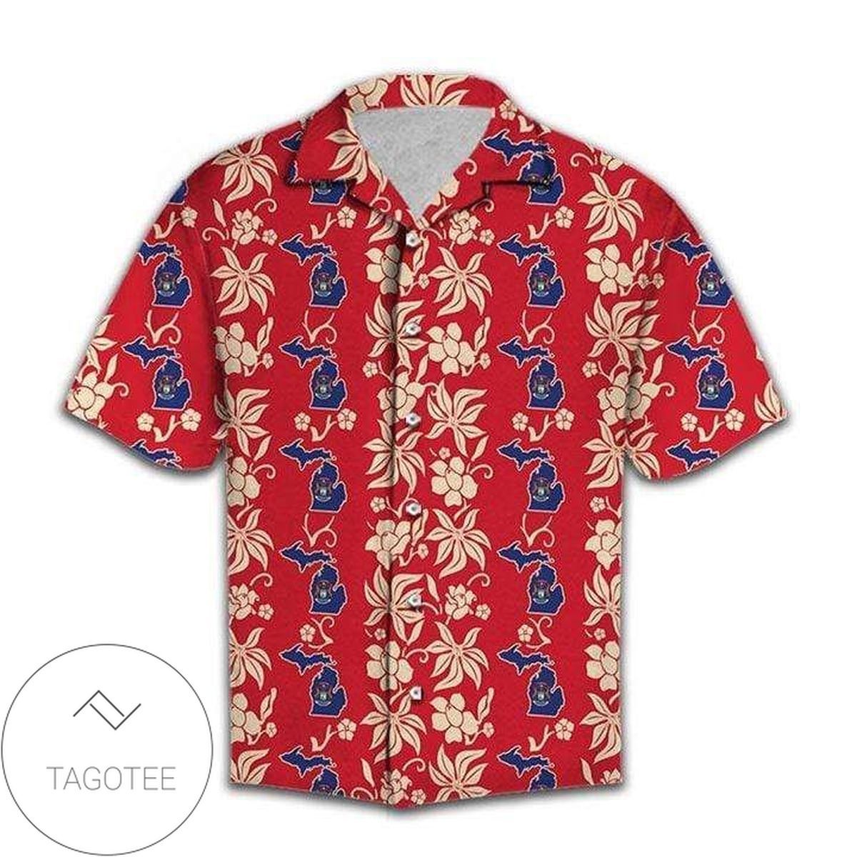 Michigan State’s Red Pattern Signature Hawaiian Shirt Design