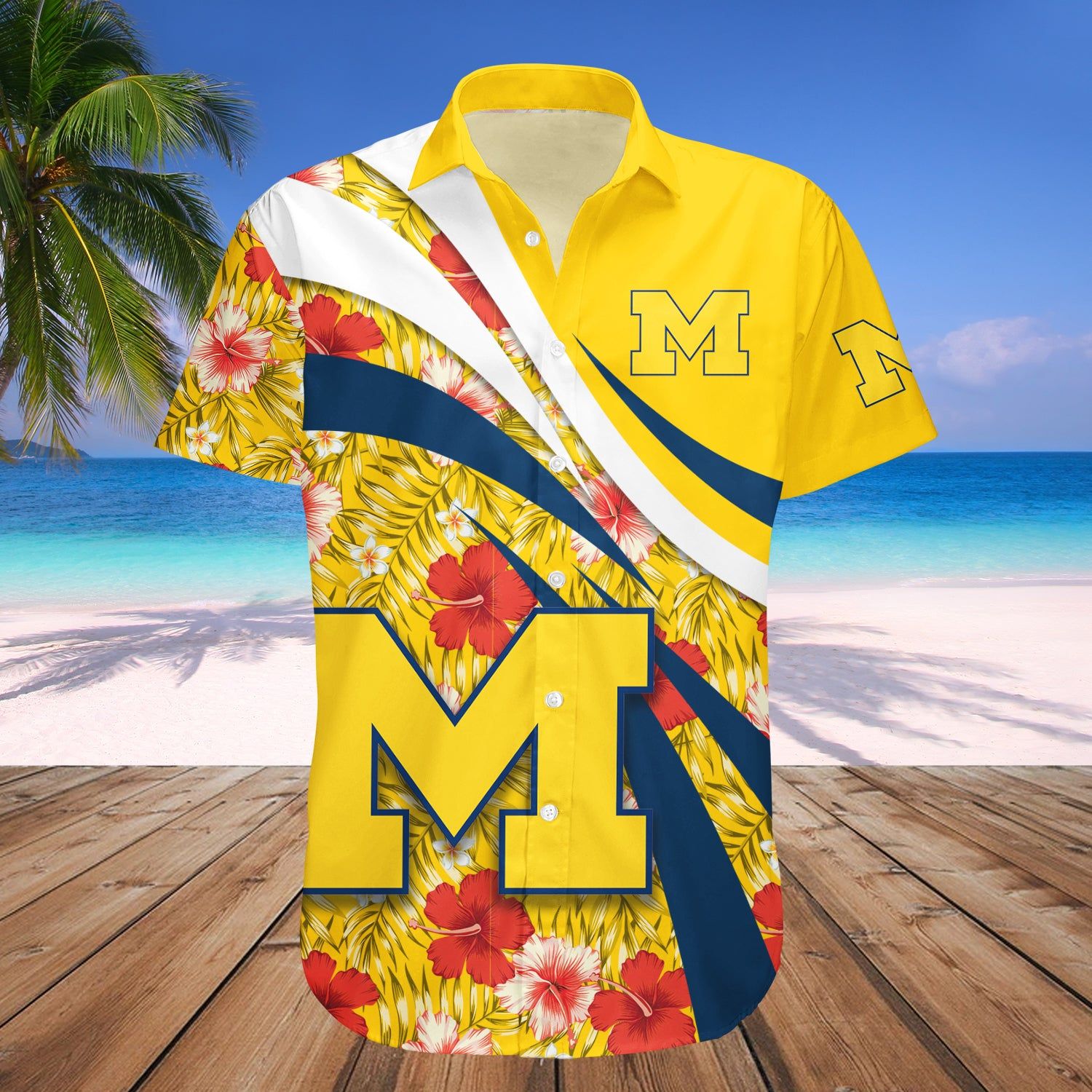 Michigan Wolverines Hawaii Shirt Hibiscus Sport Style – NCAA