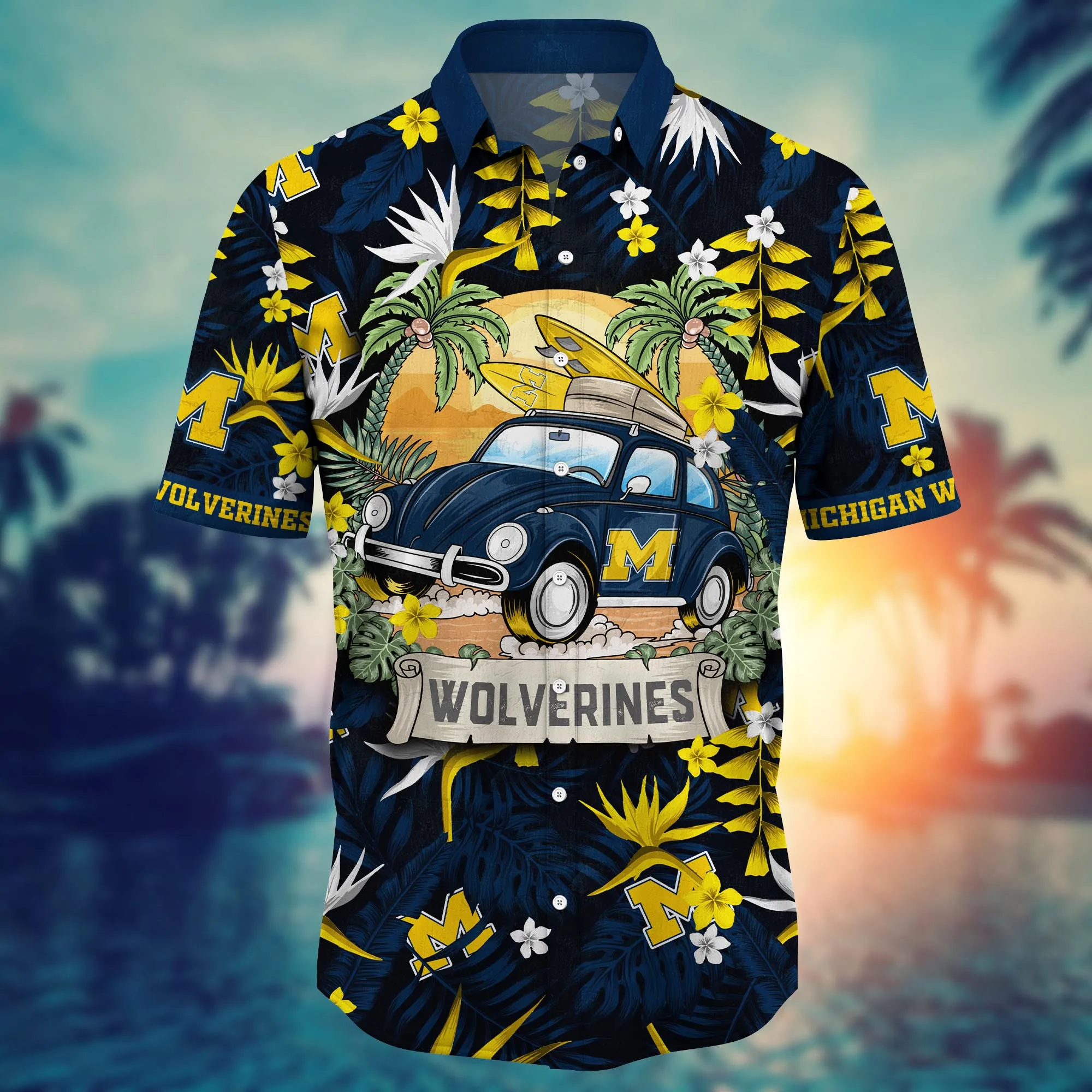 Michigan Wolverines NCAA Hawaiian Shirt Flip Flopstime Aloha Shirt