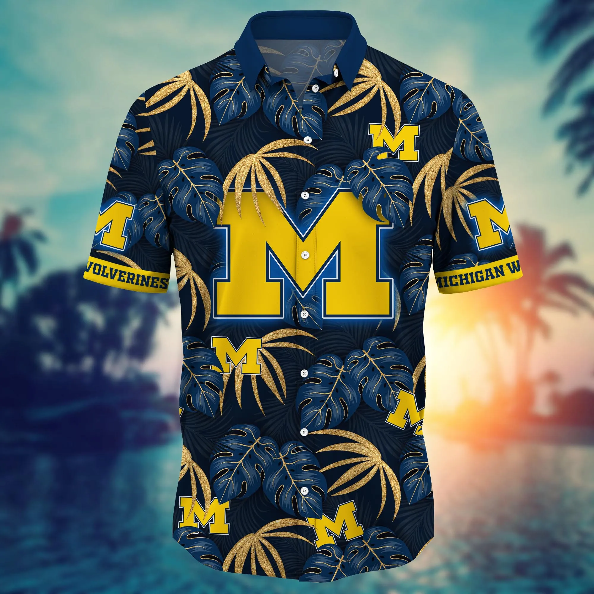 Michigan Wolverines NCAA Hawaiian Shirt Sea Breeze Aloha Shirt