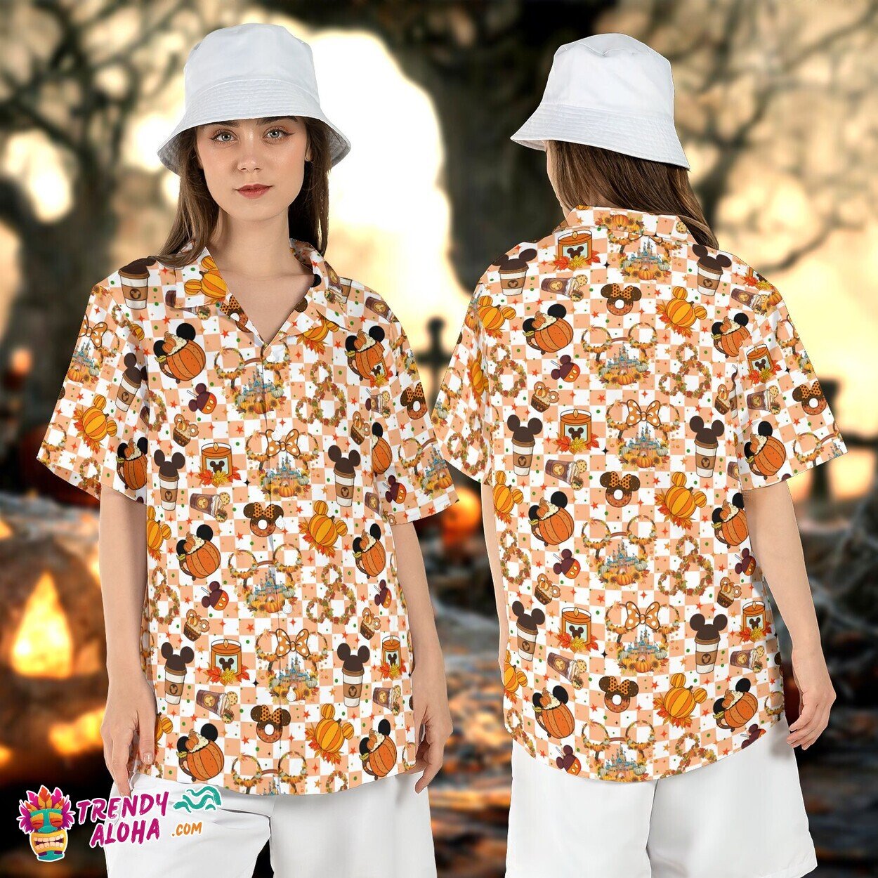 Mickey & Minnie Autumn Thanksgiving Disney Hawaiian Fall Season Shirt