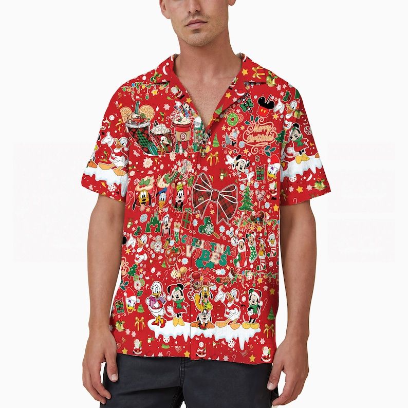 Mickey Friends Coffee Christmas Disneyland Hawaiian Shirts Button Up Merry Aloha Mickey Friends Coffee Christmas Disneyland Hawaiian Shirts Button Up Merry Aloha