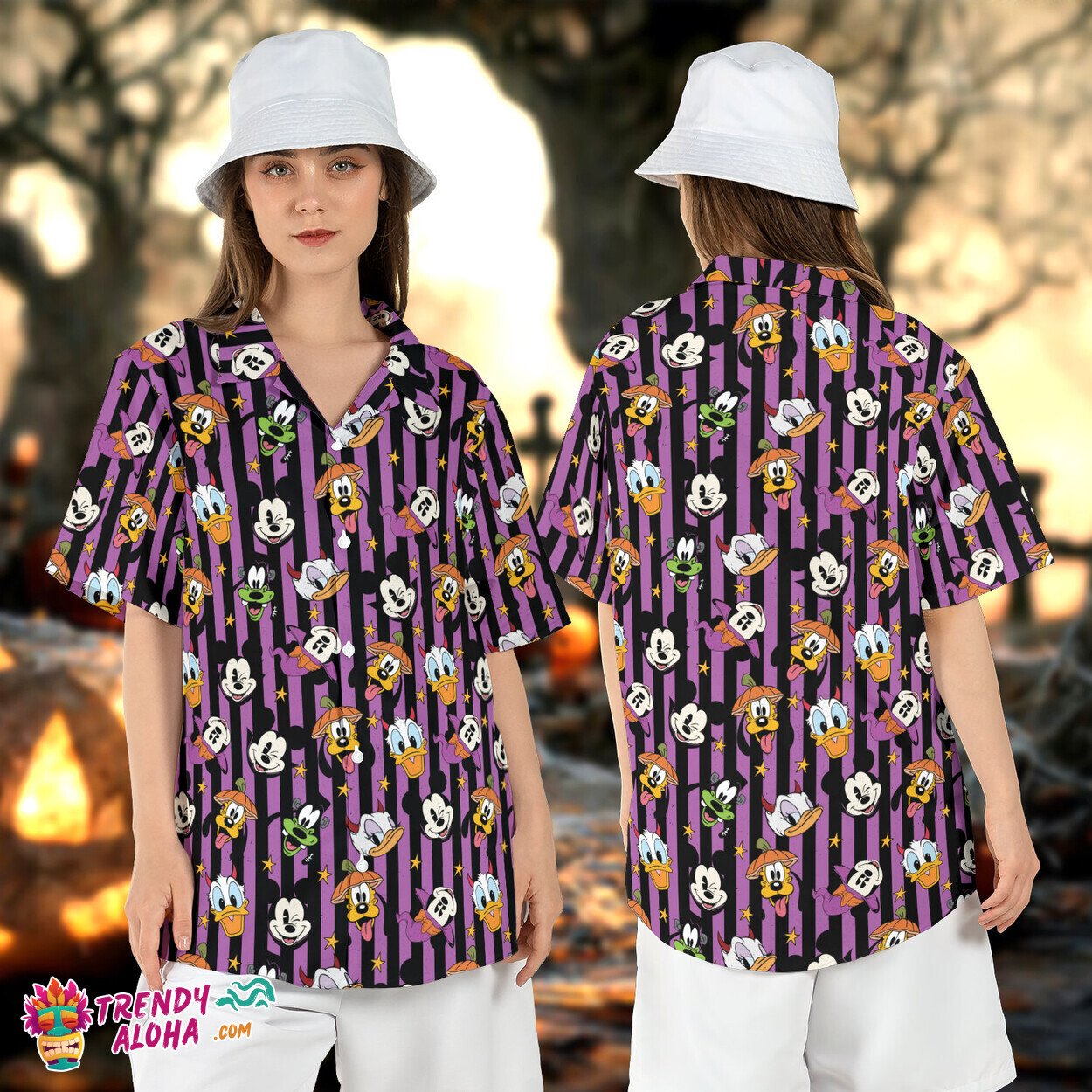 Mickey Friends Halloween Costumes Disneyland Spooky Aloha Tee