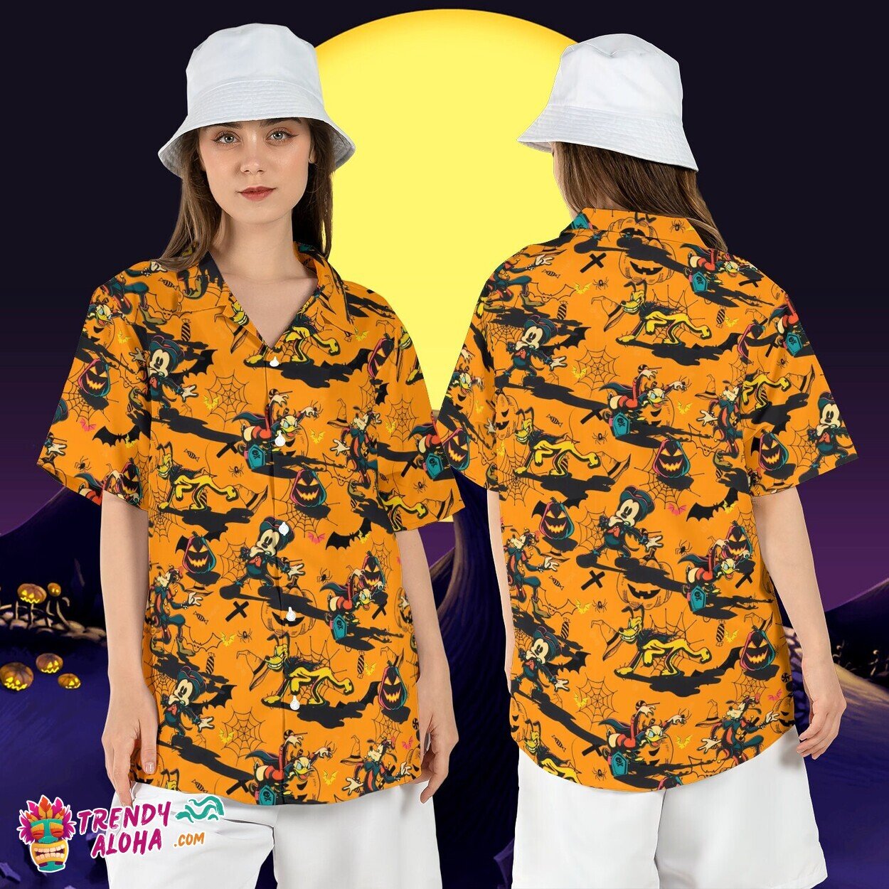Mickey Friends Halloween Party Spooky Season Disney Aloha Top