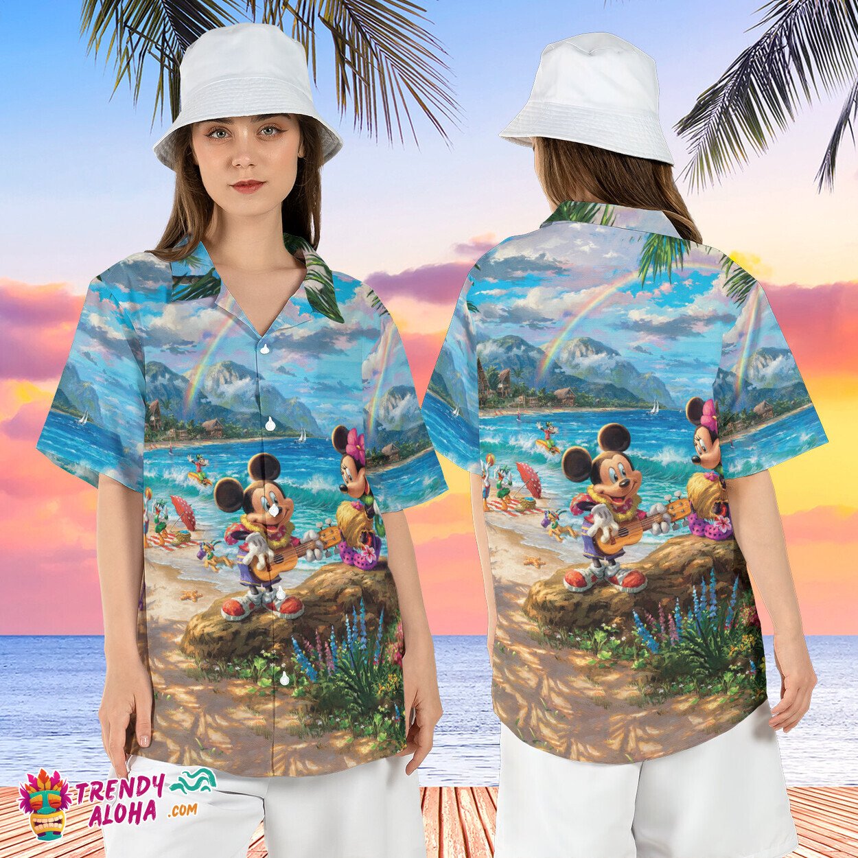 Mickey Friends Summer Vacation Tropical Disney Beach Shirt