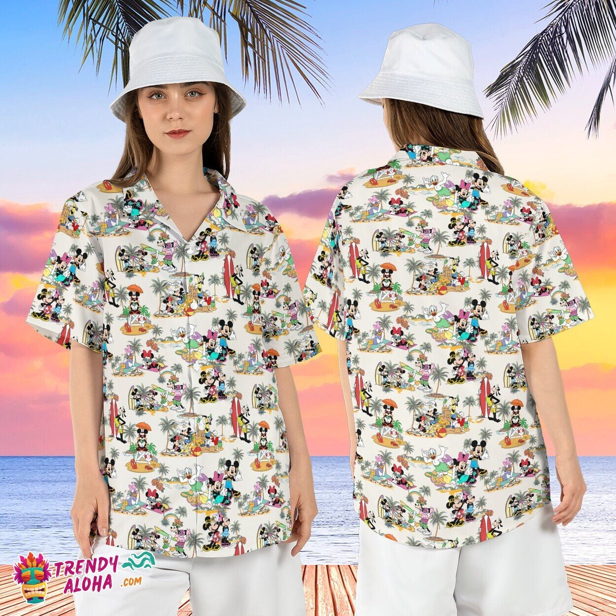 Mickey Friends Tropical Beach Summer Vacation Disney Aloha Tee