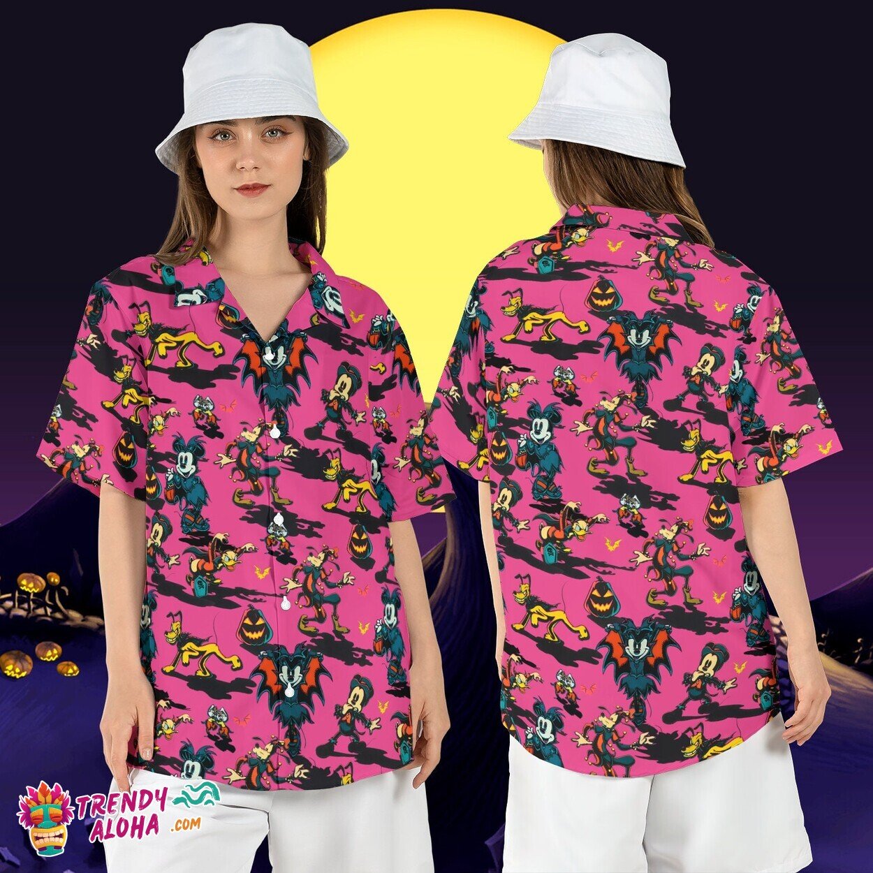 Mickey Friends Vampire Minnie Halloween Party Disney Aloha Tee