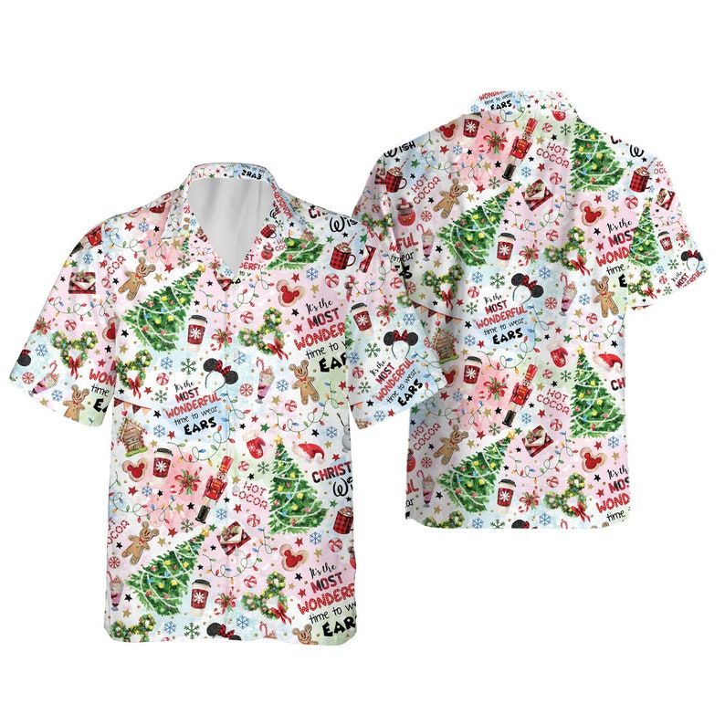 Mickey Gingerbread Disney Christmas Hawaiian Shirts Disneyland Xmas Party Up