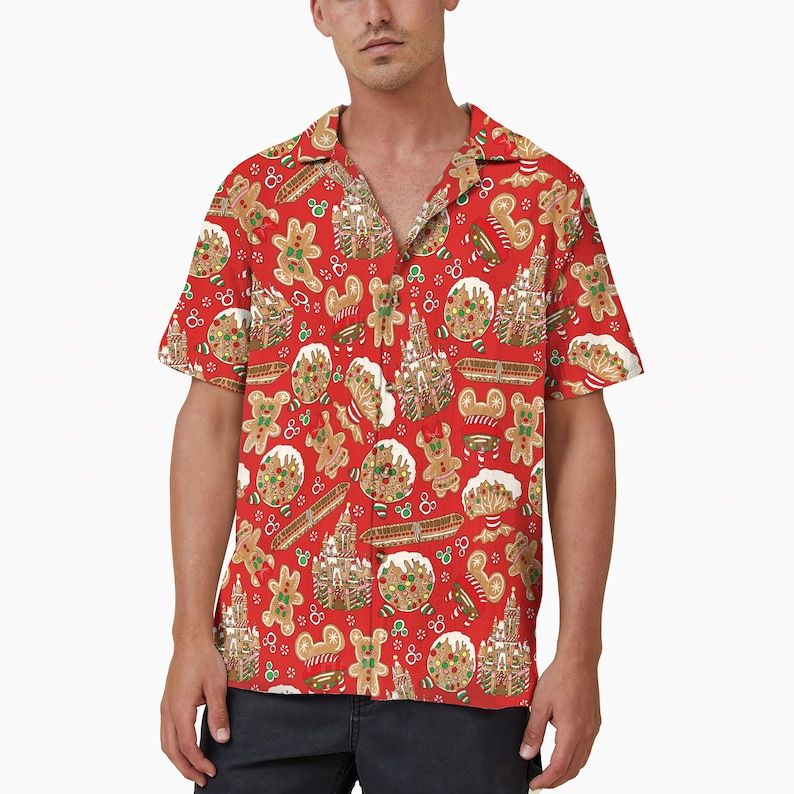 Mickey Minnie Gingerbread Disney Christmas Hawaiian Shirts Disneyland Gift Mickey Minnie Gingerbread Disney Christmas Hawaiian Shirts Disneyland Gift
