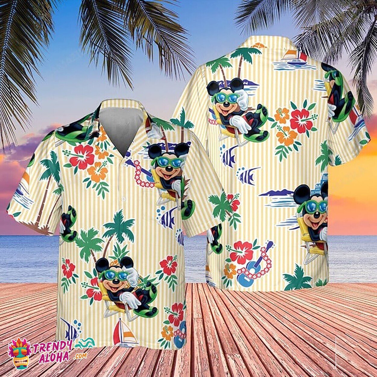 Mickey Mouse Pirate Adventure 3D Disney Tropical Holiday Beach Shirt