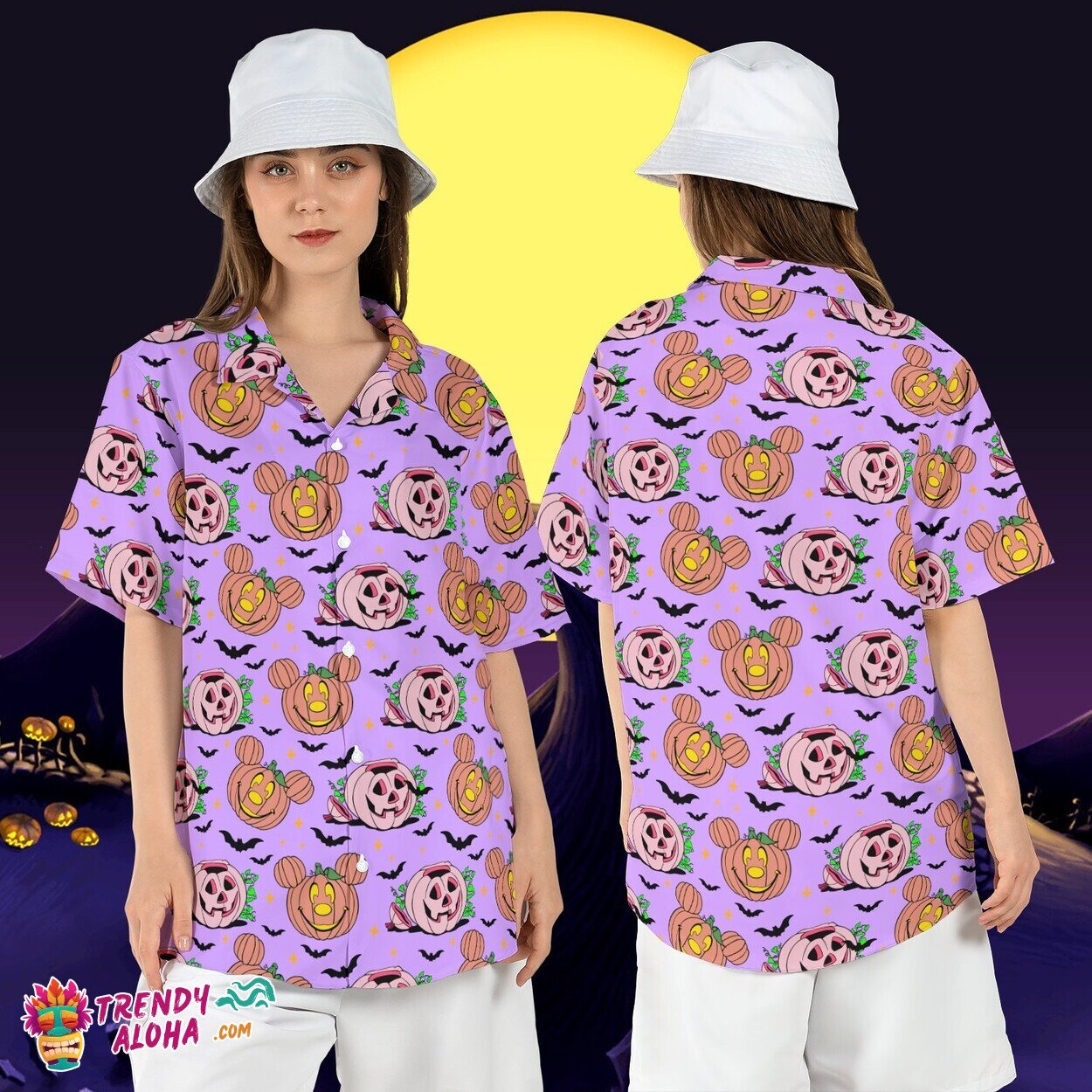 Mickey Mouse Pumpkin Halloween Jack Lantern Trick Treat Tee