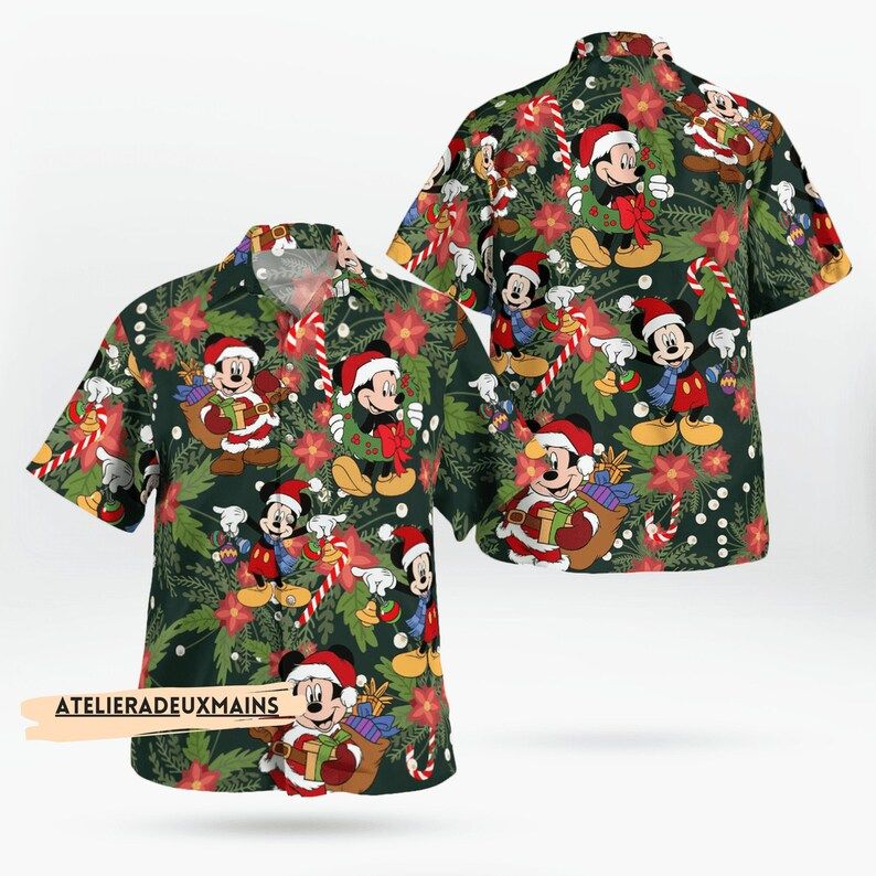 Mickey Mouse Santa Hawaiian Christmas Very Merry Disneyland Xmas Party Shirt Mickey Mouse Santa Hawaiian Christmas Very Merry Disneyland Xmas Party Shirt