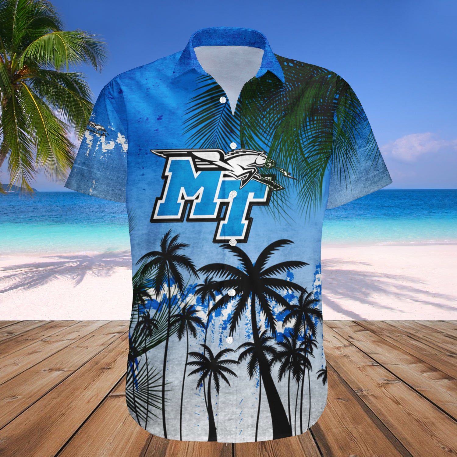 Middle Tennessee Blue Raiders Hawaii Shirt Coconut Tree Tropical Grunge – NCAA