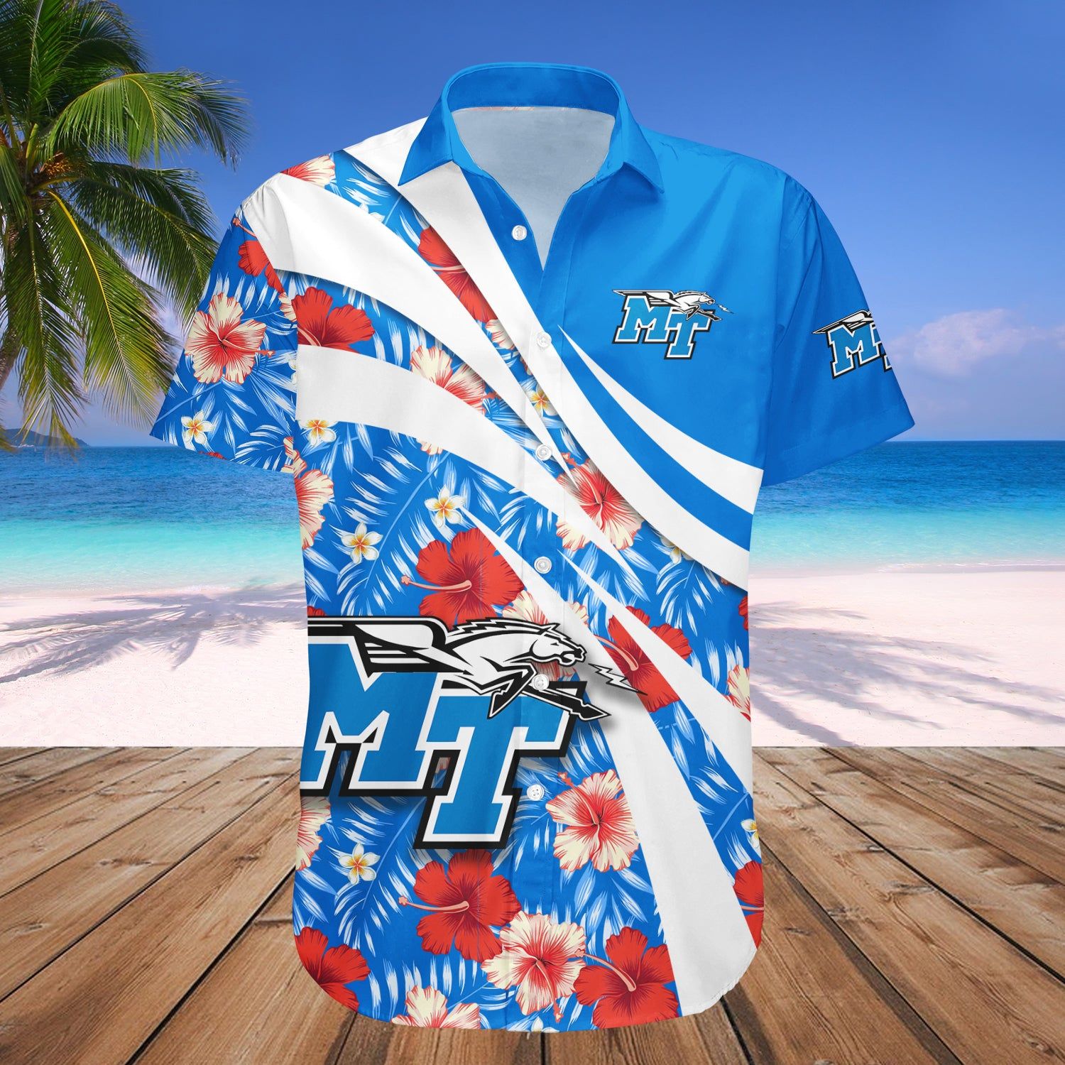 Middle Tennessee Blue Raiders Hawaii Shirt Hibiscus Sport Style – NCAA