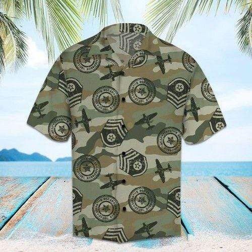 Military Camouflage Thunderbird Us Air Force Trendy Hawaiian Shirt