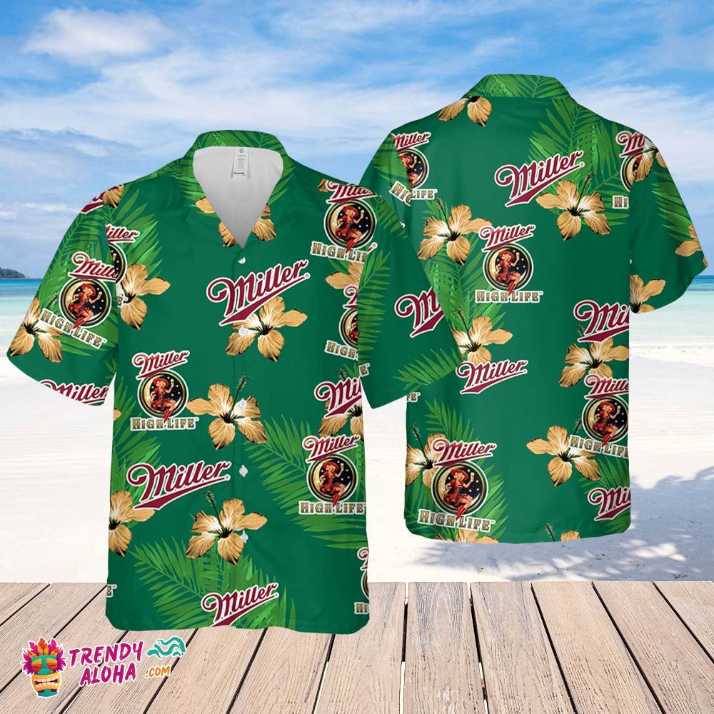 Miller High Life Hawaiian Hibiscus Flower Pattern,Tropical Beach Shirt, Hawaiian Flower Shirt, Hawaiian Beer Shirt Miller High Life Hawaiian Hibiscus Flower Pattern,Tropical Beach Shirt, Hawaiian Flower Shirt, Hawaiian Beer Shirt