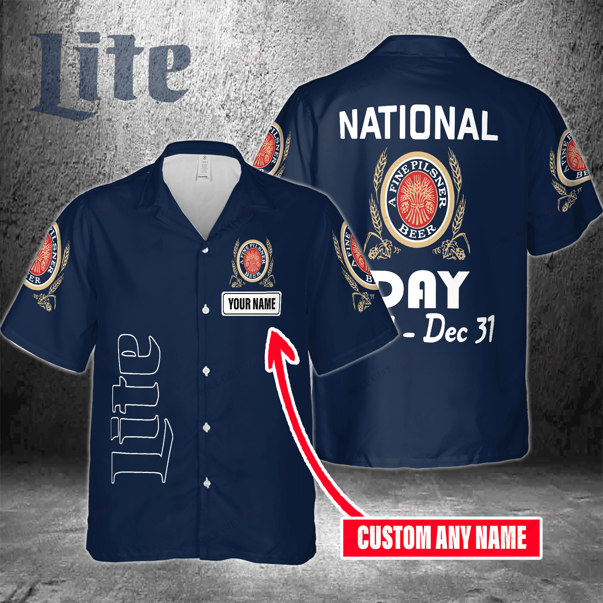 Miller Lite Aficionados Customized Hawaiian Shirt