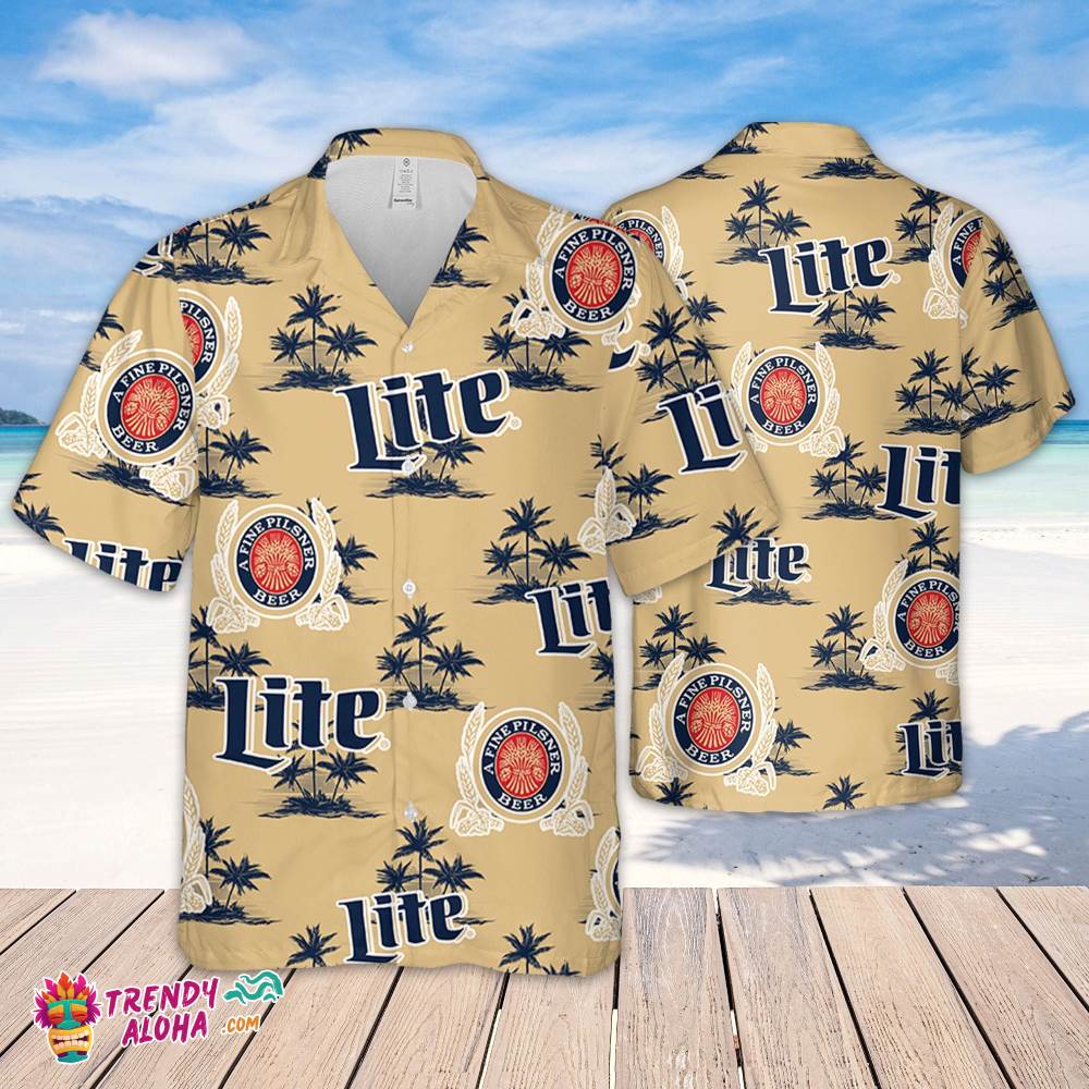 Miller Lite Hawaiian Coconut Island Pattern Hawaiian Beer Lover Shirt, Classic Flowers Beer Aloha Shirt Miller Lite Hawaiian Coconut Island Pattern Hawaiian Beer Lover Shirt, Classic Flowers Beer Aloha Shirt