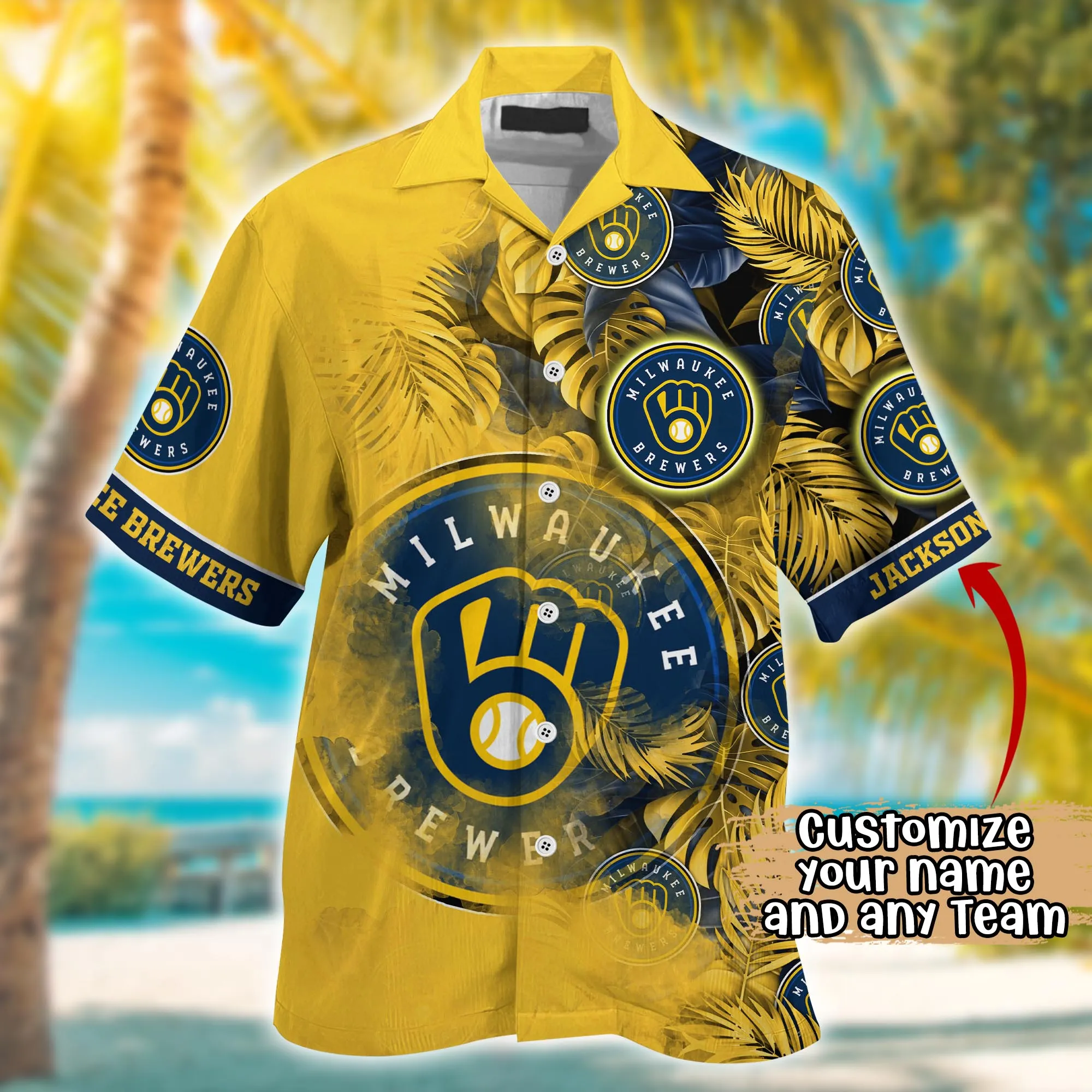 Milwaukee Brewers MLB Summer Hawaii Shirt And Tshirt Custom Aloha Shirt