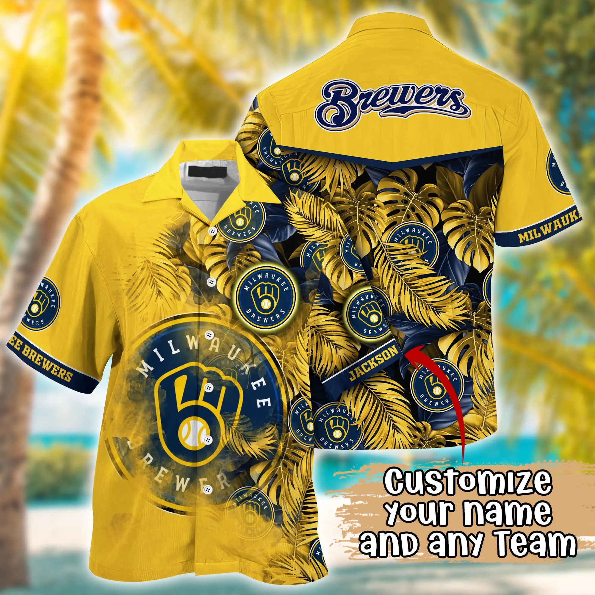 Milwaukee Brewers MLB Summer Hawaii Shirt And Tshirt Custom Aloha Shirt