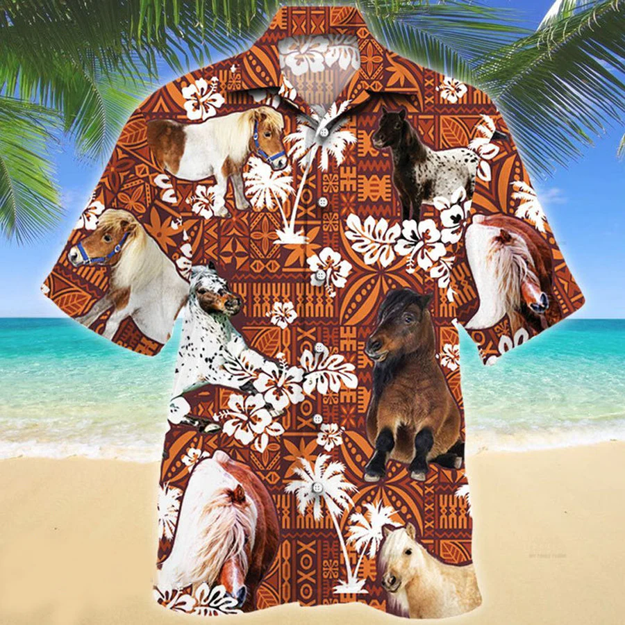 Miniature Horse Red Tribal Pattern Horse Lovers Hawaii Trendy Hawaiian Shirt Miniature Horse Red Tribal Pattern Horse Lovers Hawaii Trendy Hawaiian Shirt