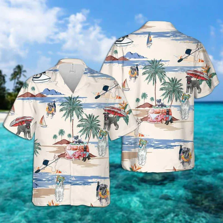 Miniature Schnauzer Summer Beach Trendy Hawaiian Shirt, Trendy Hawaiian Shirts For Men Women Short Sleeve Aloha Beach Shirt Miniature Schnauzer Summer Beach Trendy Hawaiian Shirt, Trendy Hawaiian Shirts For Men Women Short Sleeve Aloha Beach Shirt