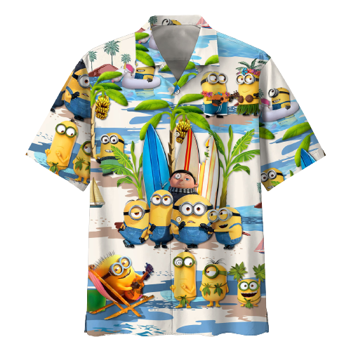 Minions Hawaiian Shirt Minions And Small Gru Tropical Hawaii Shirt Cute Minions Aloha Shirt