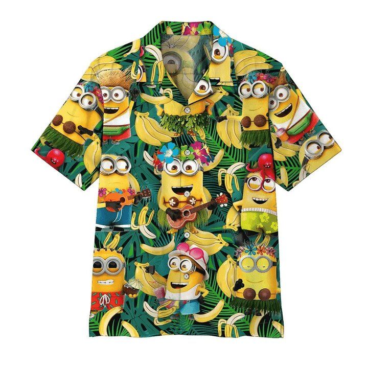 Minions Hawaiian Shirt Minions Tropical Vacation Green Hawaii Shirt Minions Aloha Shirt