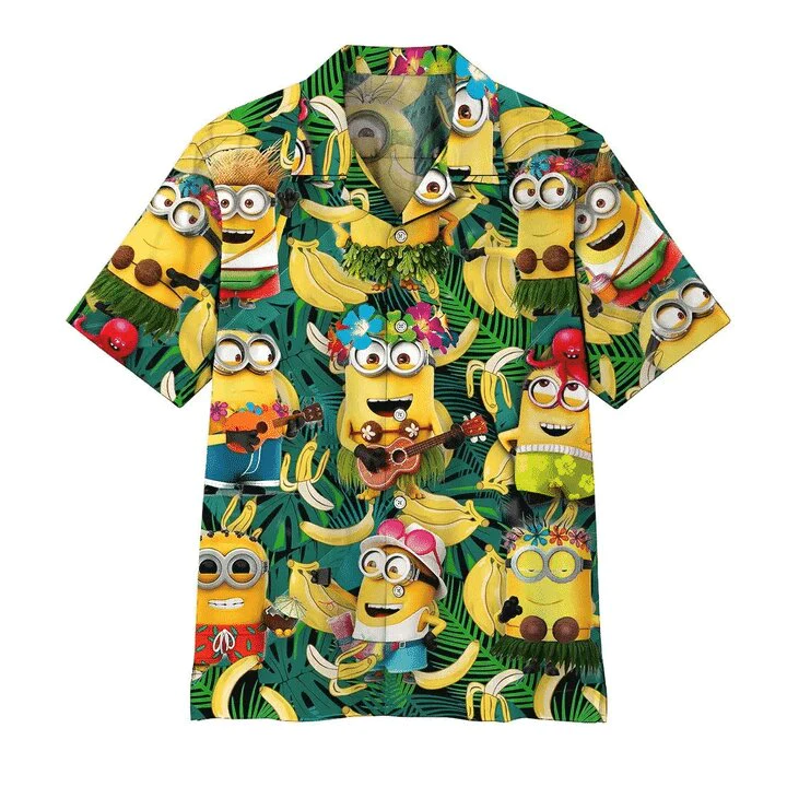 Minions Hawaiian Shirt Minions Tropical Vacation Green Hawaii Shirt Minions Aloha Shirt