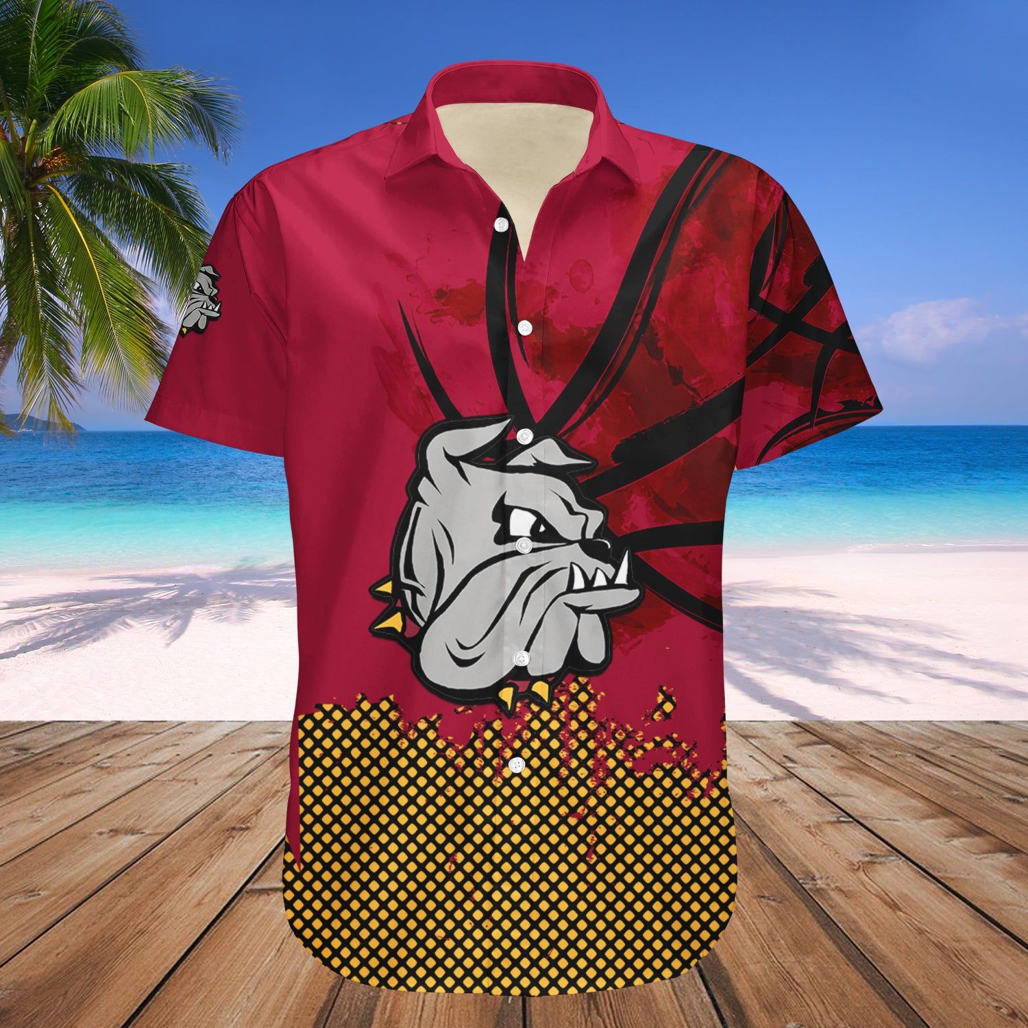 Minnesota-Duluth Bulldogs Hawaii Shirt Basketball Net Grunge Pattern – NCAA