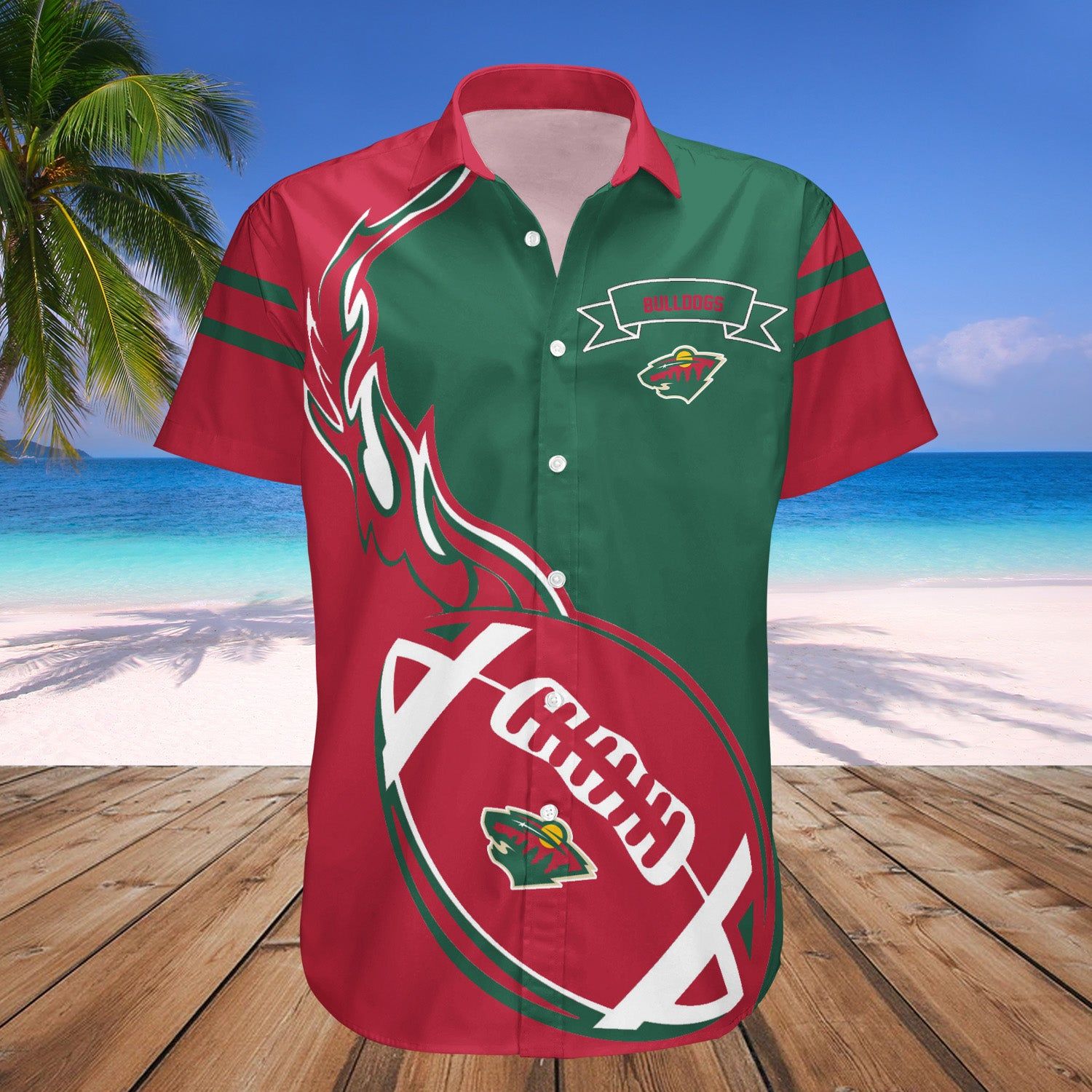 Minnesota-Duluth Bulldogs Hawaii Shirt Flame Ball – NCAA