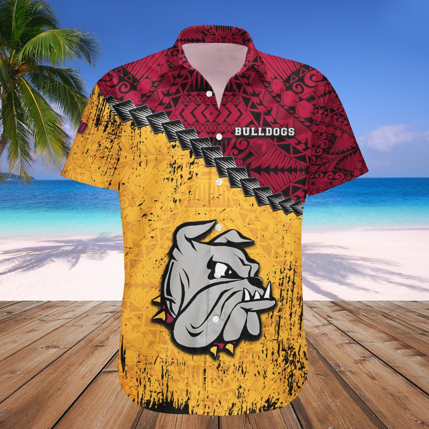 Minnesota-Duluth Bulldogs Hawaii Shirt Grunge Polynesian Tattoo – NCAA