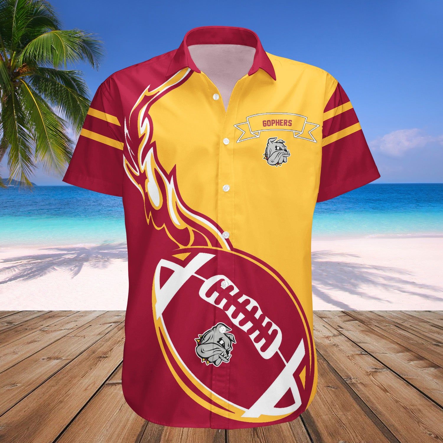 Minnesota Golden Gophers Hawaii Shirt Flame Ball – NCAA
