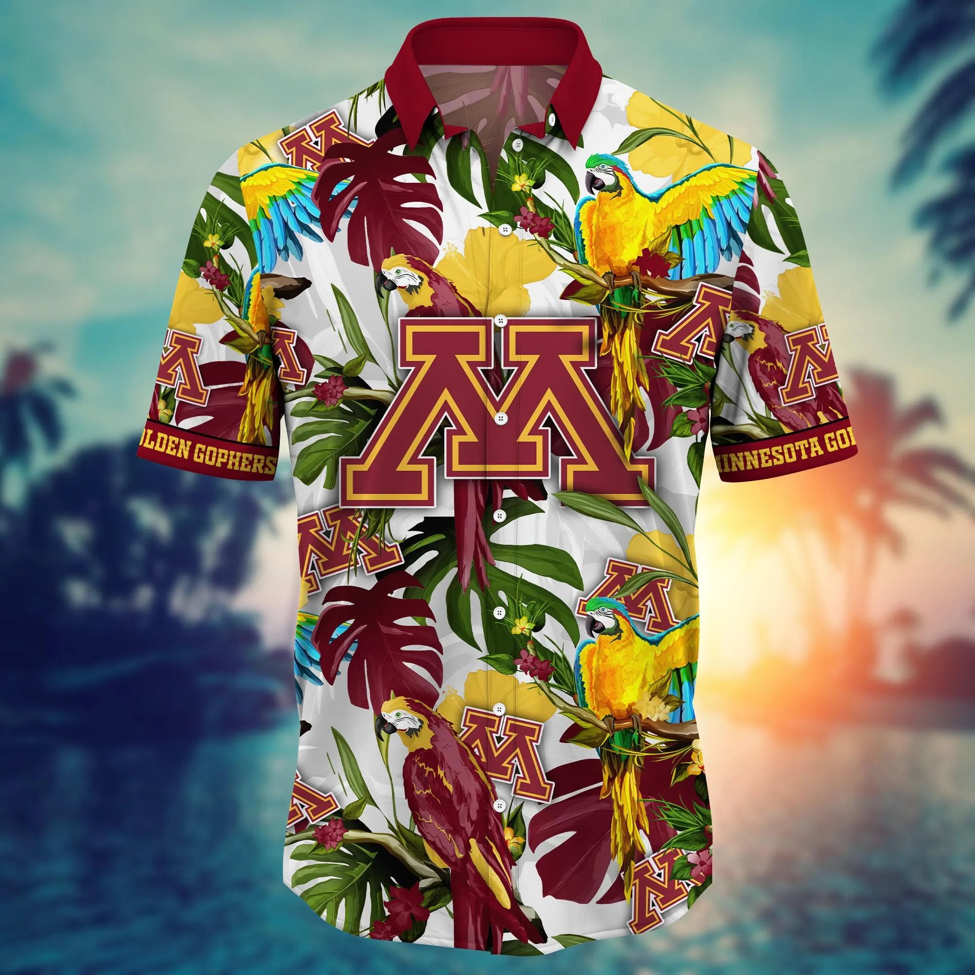 Minnesota Golden Gophers NCAA Hawaiian Shirt Straw Hatstime Aloha Shirt
