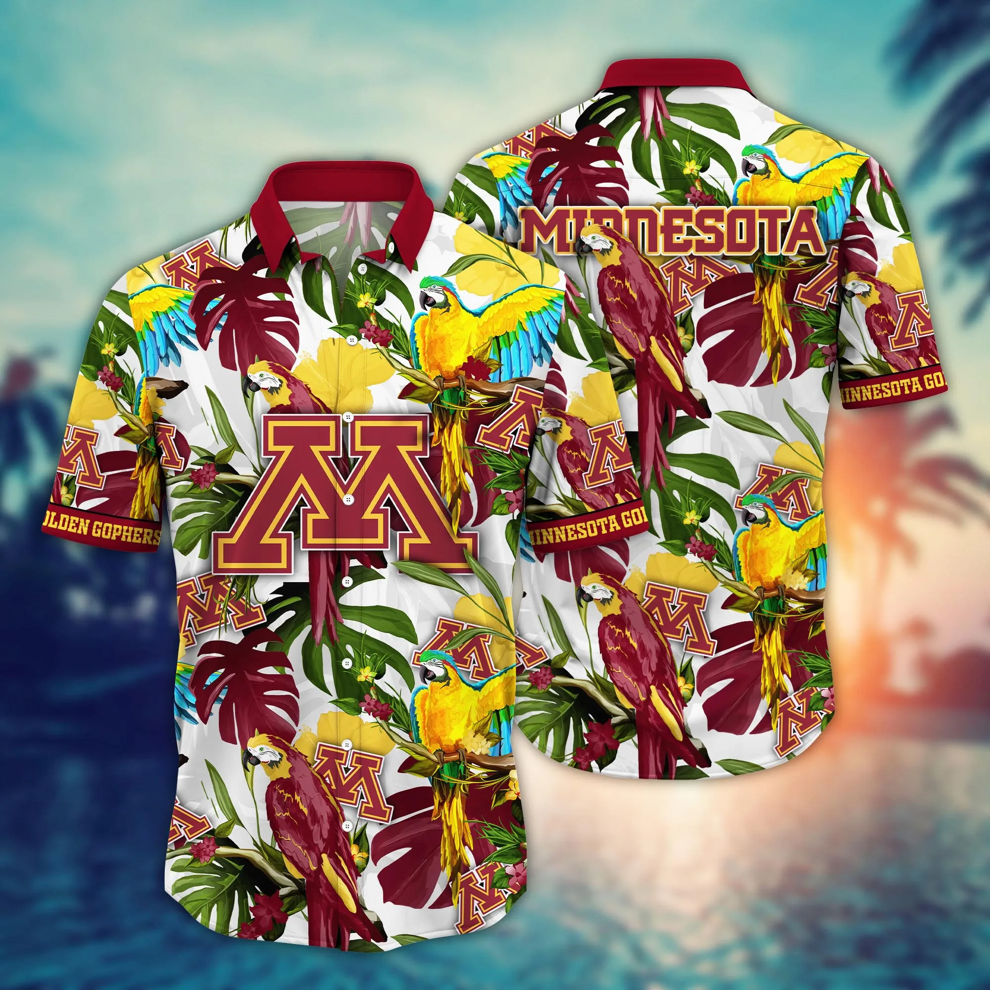 Minnesota Golden Gophers NCAA Hawaiian Shirt Straw Hatstime Aloha Shirt Minnesota Golden Gophers NCAA Hawaiian Shirt Straw Hatstime Aloha Shirt