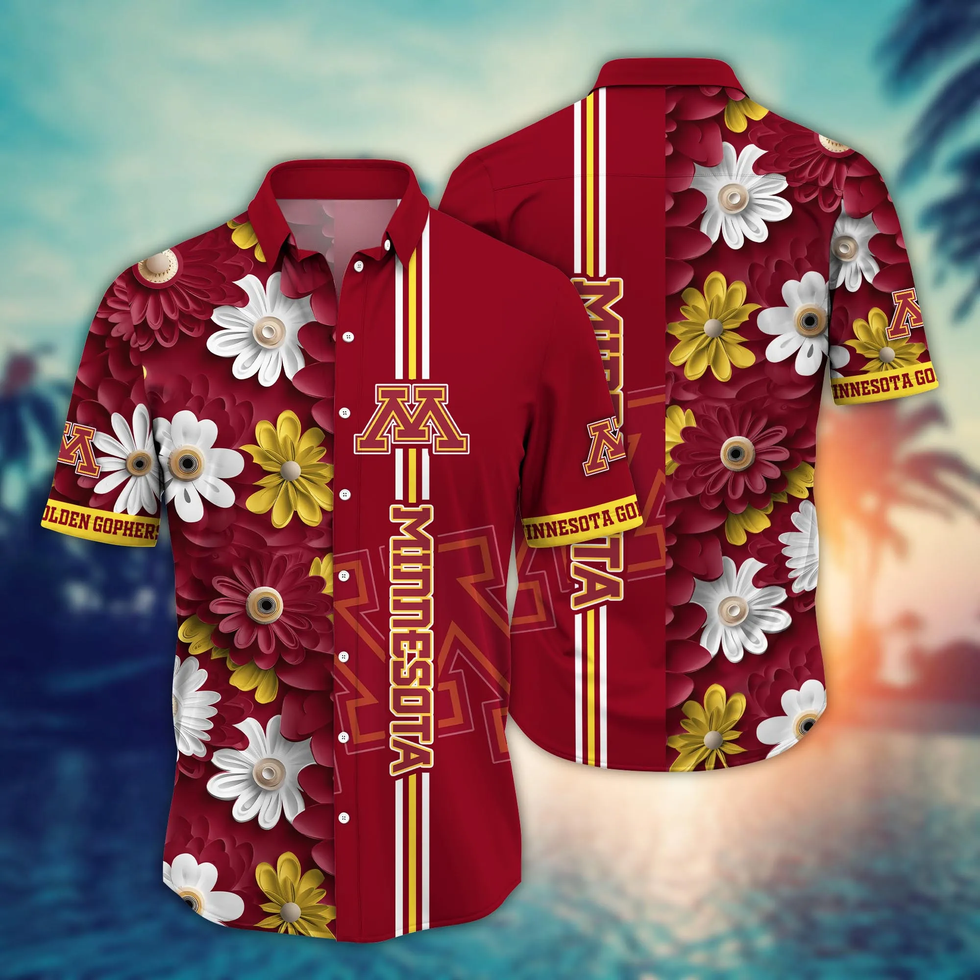 Minnesota Golden Gophers NCAA Hawaiian Shirt Sunlit Aloha Shirt