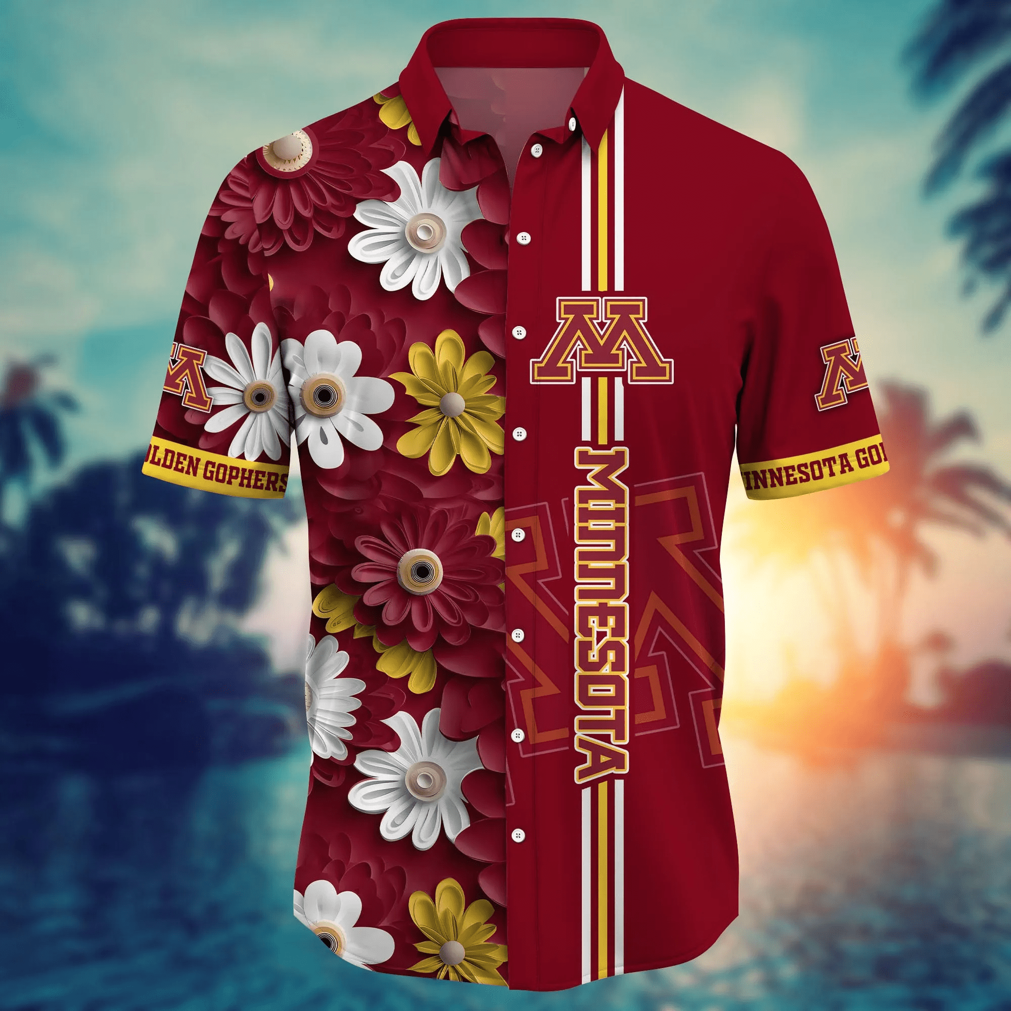 Minnesota Golden Gophers NCAA Hawaiian Shirt Sunlit Aloha Shirt