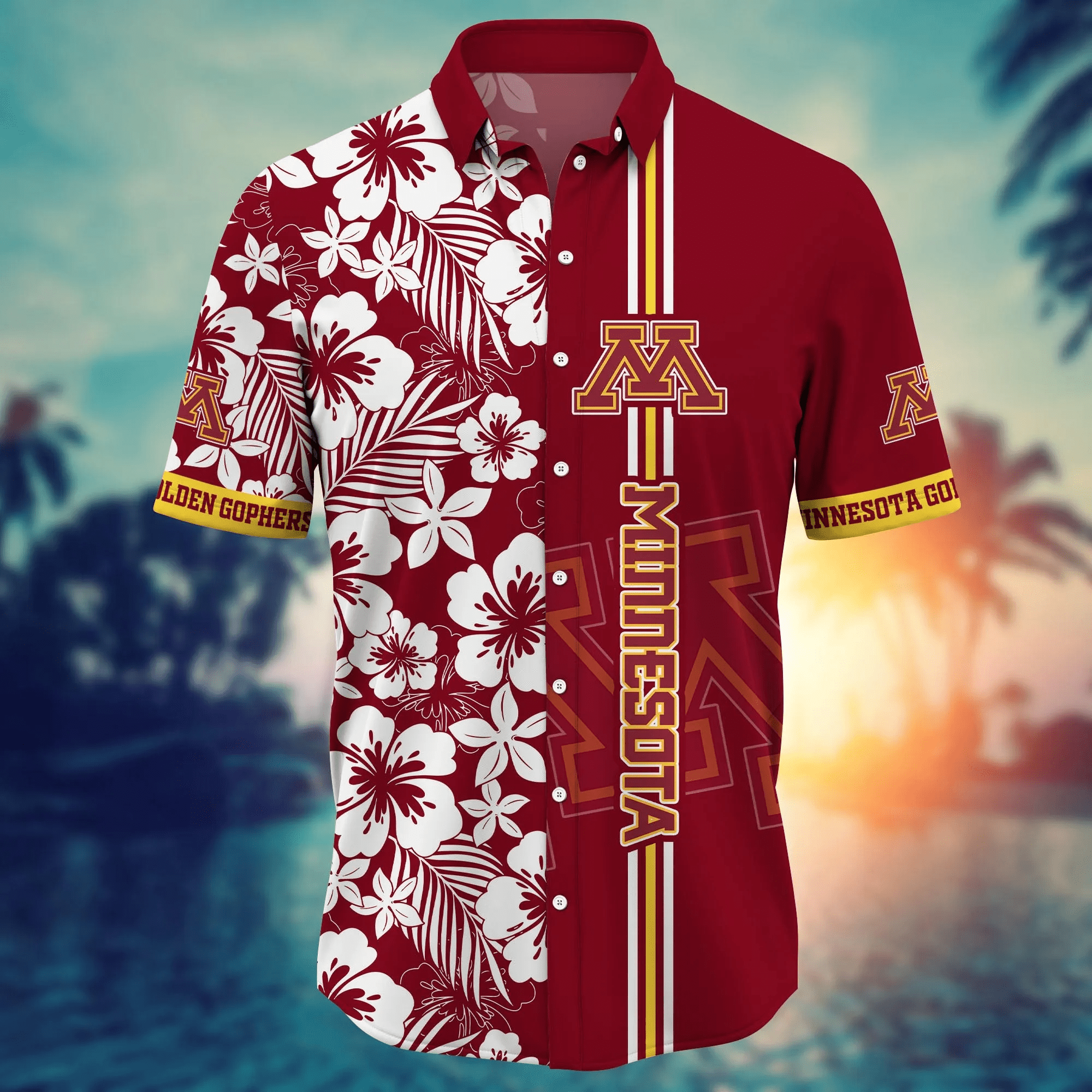Minnesota Golden Gophers NCAA Hawaiian Shirt Traveltime Aloha Shirt