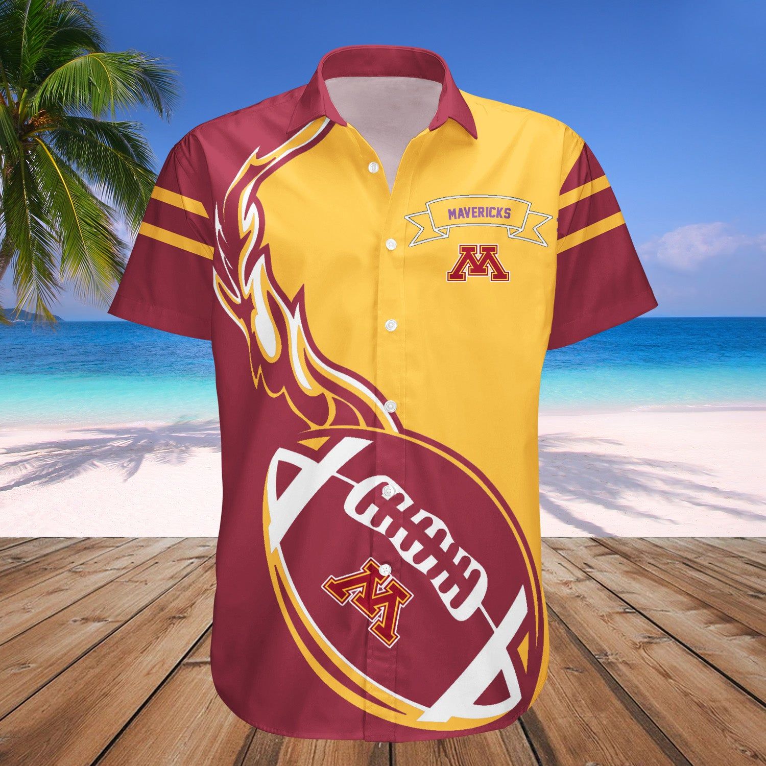 Minnesota State Mavericks Hawaii Shirt Flame Ball – NCAA