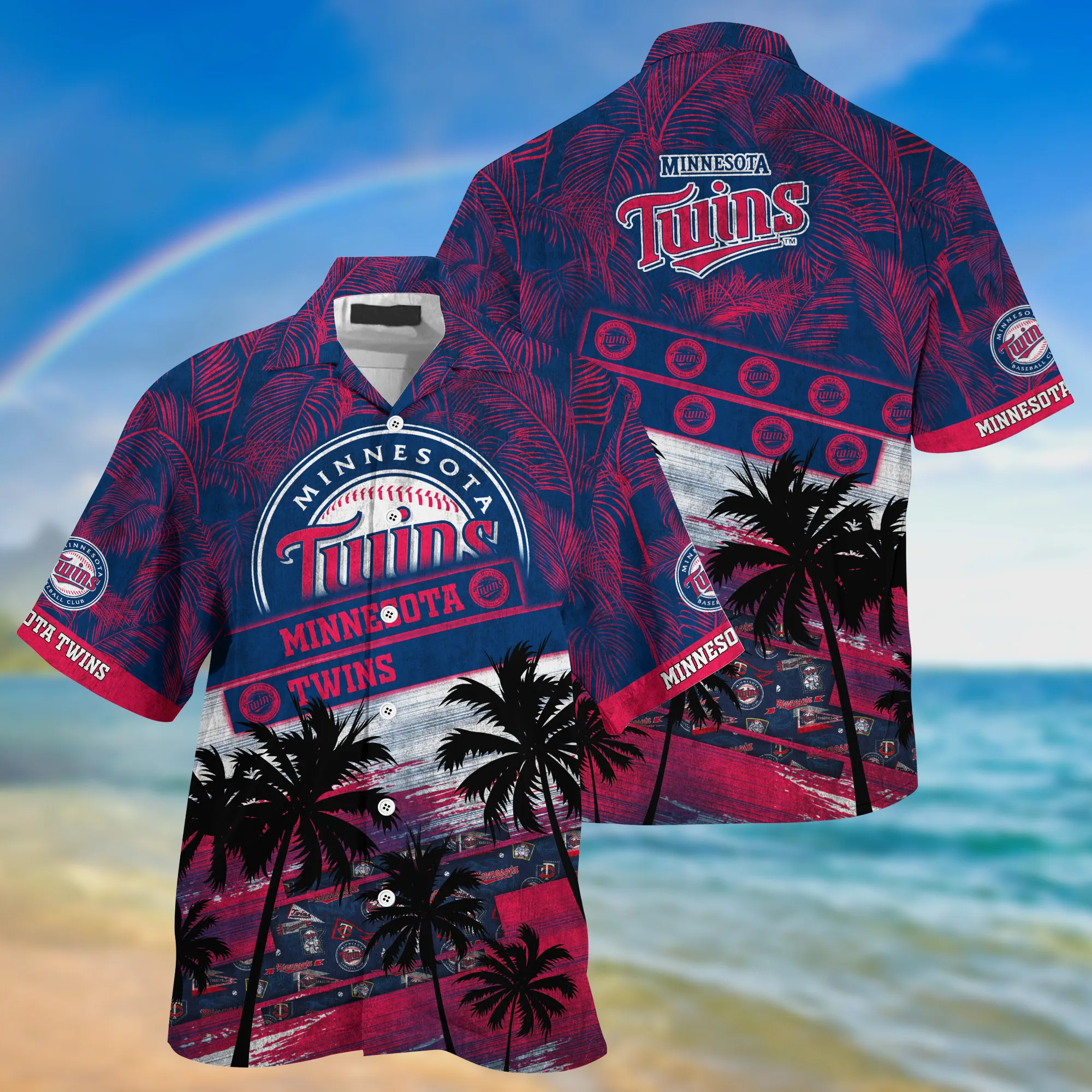 Minnesota Twins MLB Palm Tree Pattern Hawaii Shirt For Sports Fans Unisex Sport Hawaii Shirt Minnesota Twins MLB Palm Tree Pattern Hawaii Shirt For Sports Fans Unisex Sport Hawaii Shirt