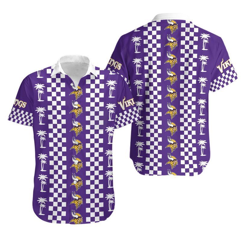 Minnesota Vikings Coconut Trees Hawaii Shirt And Shorts Summer Collect