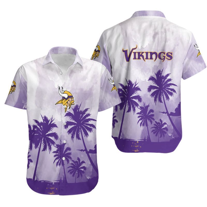 Minnesota Vikings Coconut Trees NFL Gift For Fan Hawaiian Graphic Print Shirt