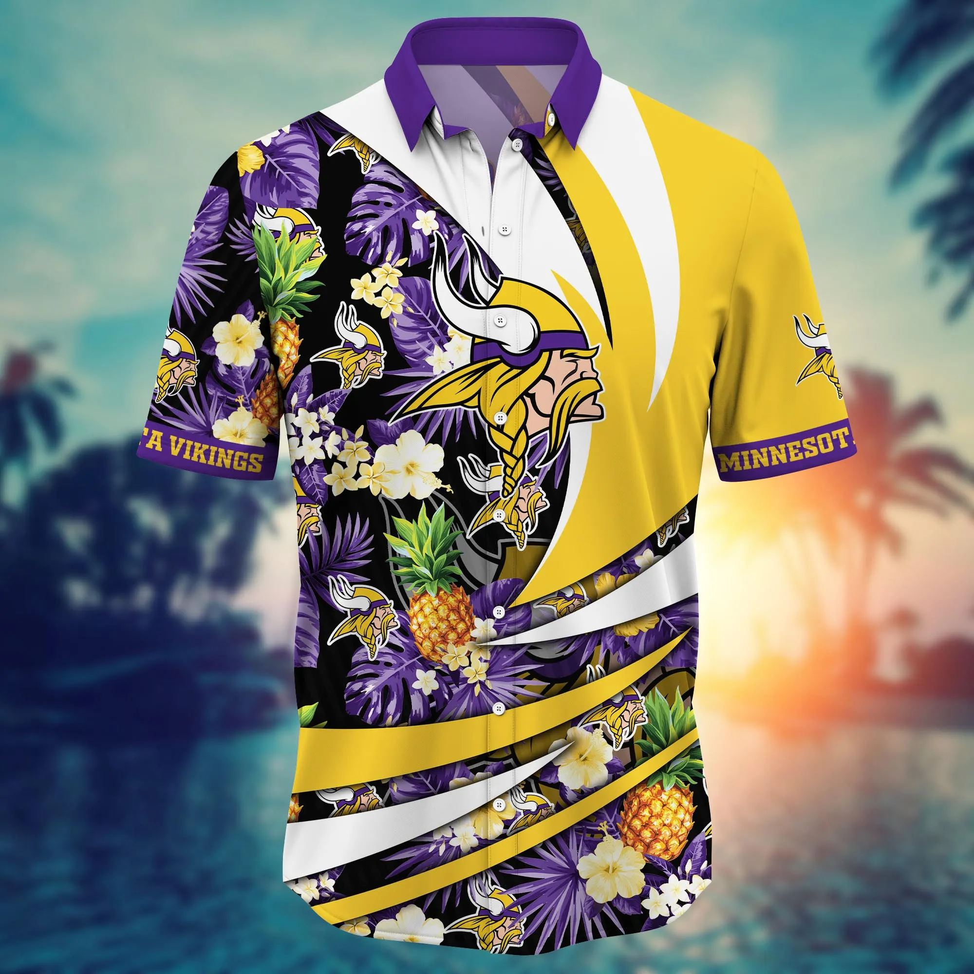 Minnesota Vikings NFL Hawaiian Shirt Sunlit Aloha Shirt