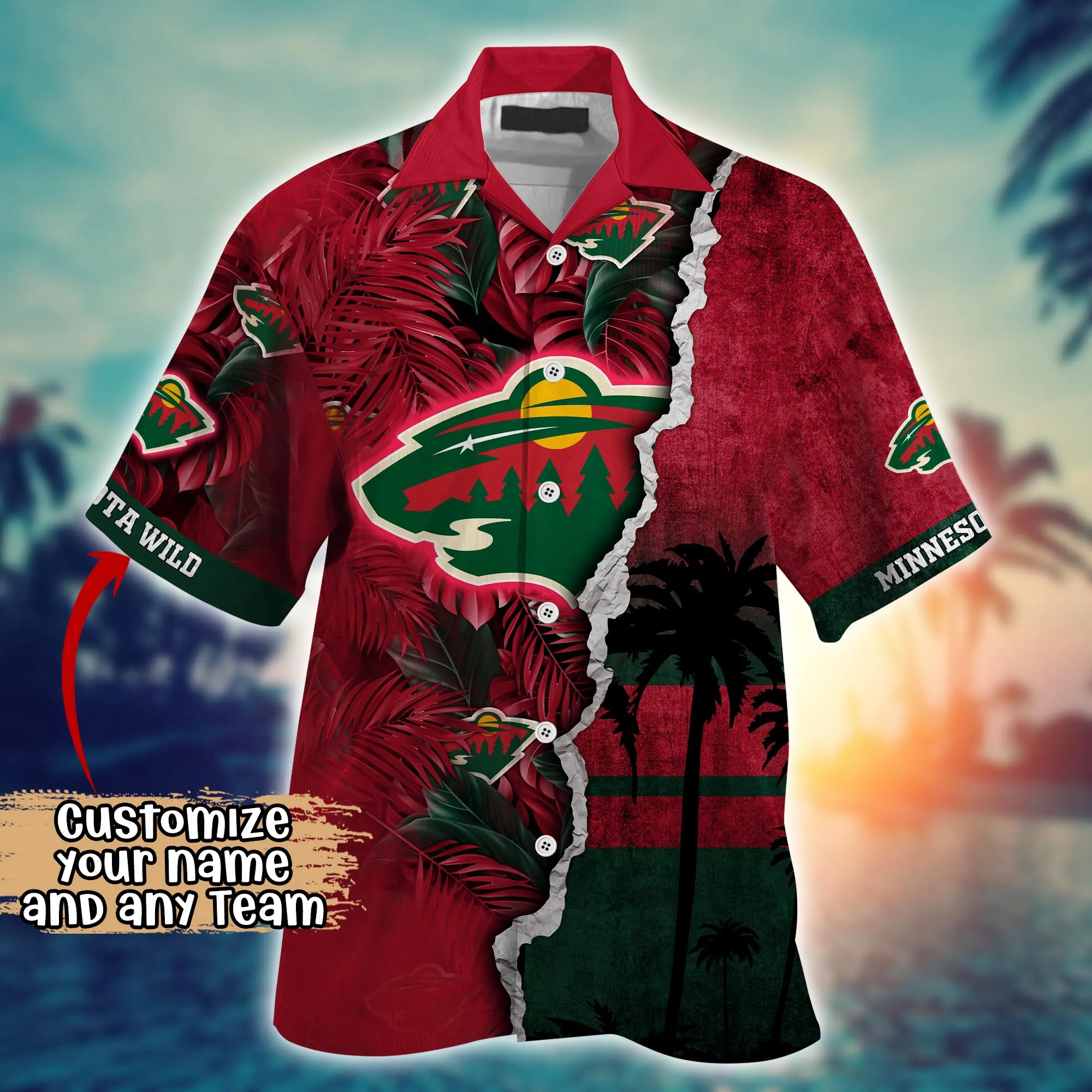 Minnesota Wild NHL Hawaiian Shirt Custom Flip Flops Aloha Shirt