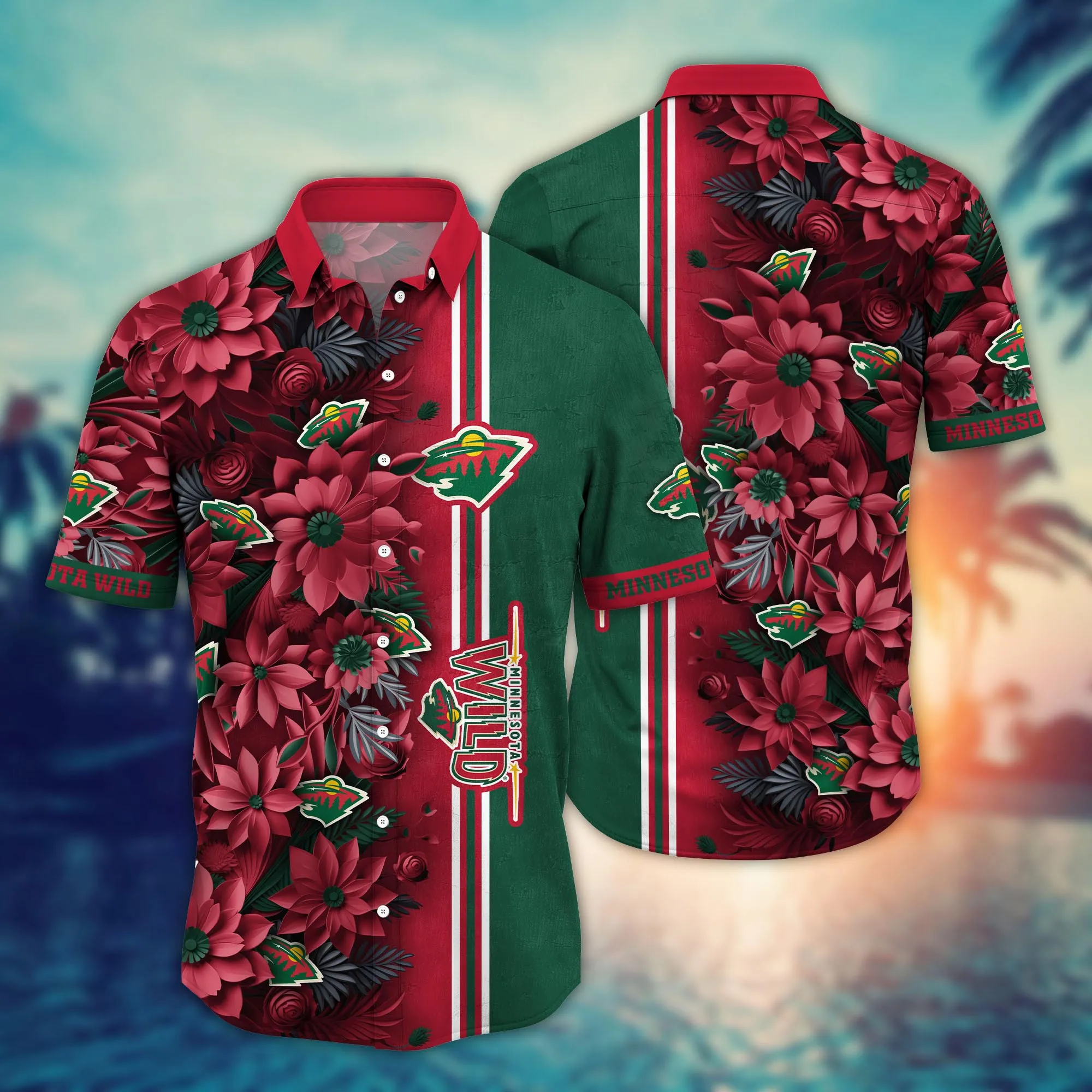 Minnesota Wild NHL Hawaiian Shirt Custom Parasols Aloha Shirt Minnesota Wild NHL Hawaiian Shirt Custom Parasols Aloha Shirt