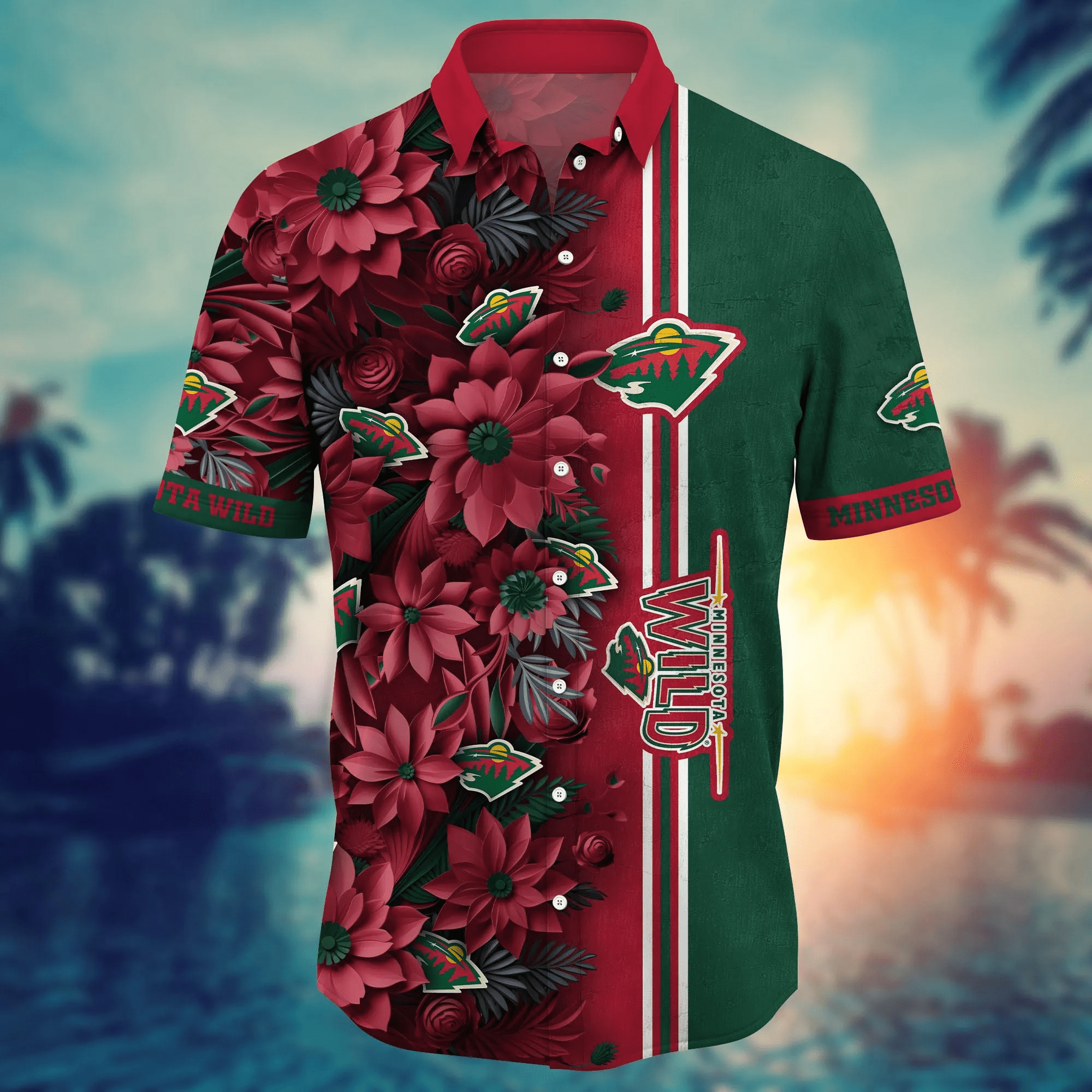 Minnesota Wild NHL Hawaiian Shirt Custom Parasols Aloha Shirt