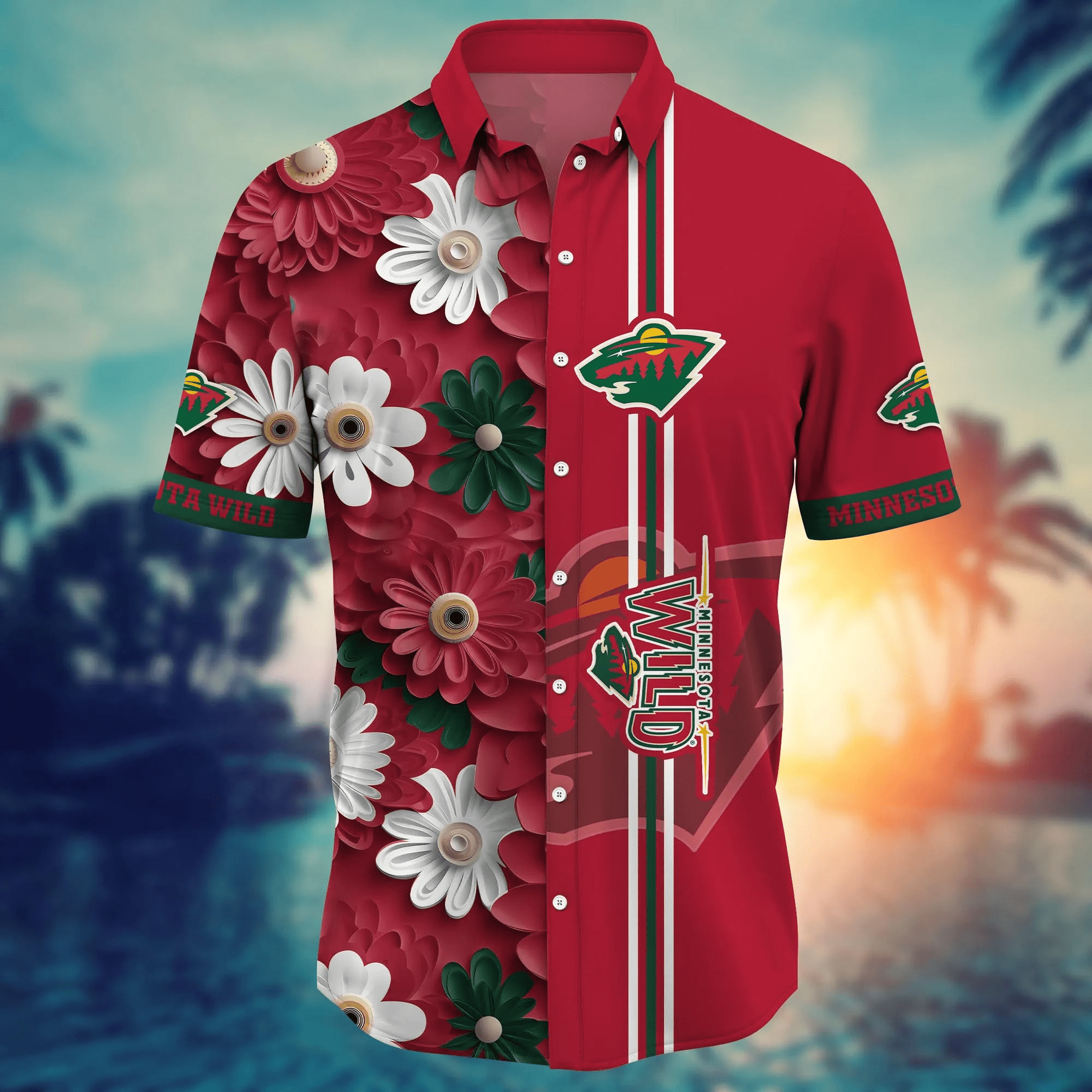 Minnesota Wild NHL Hawaiian Shirt Fireflies Aloha Shirt