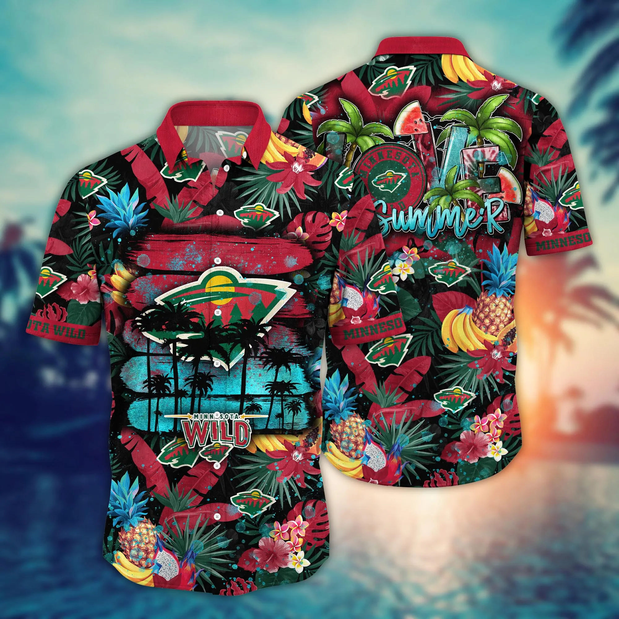 Minnesota Wild NHL Hawaiian Shirt Road Tripstime Aloha Shirt Minnesota Wild NHL Hawaiian Shirt Road Tripstime Aloha Shirt